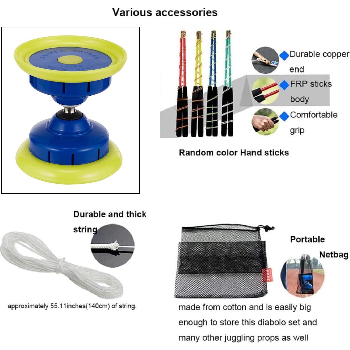 Diabolo Chino Erencook Azul con Sonido y Triple Rodamiento