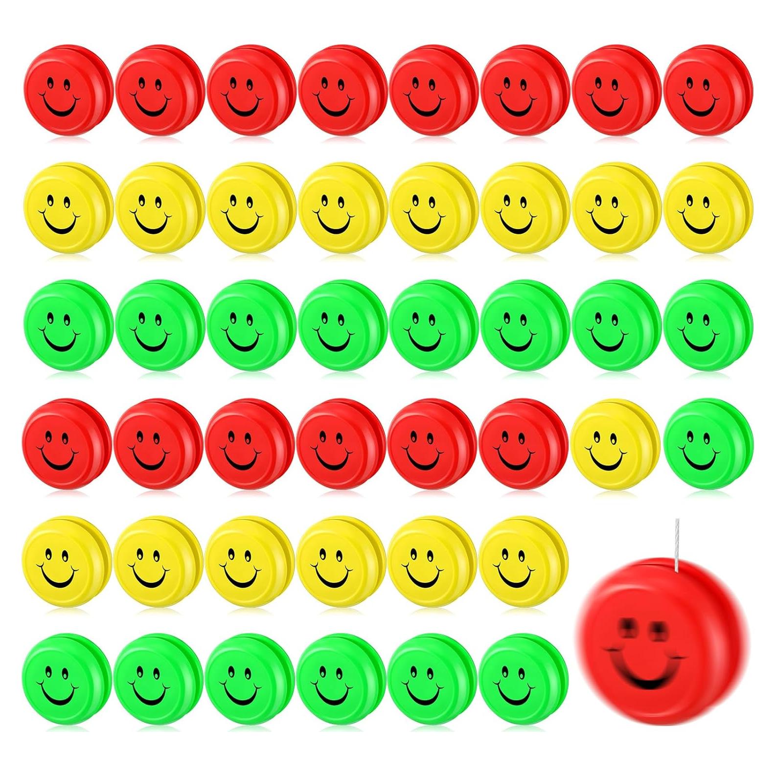 Liliful 50 Piezas Yo Yos Cara Sonriente para Niños 5 cm