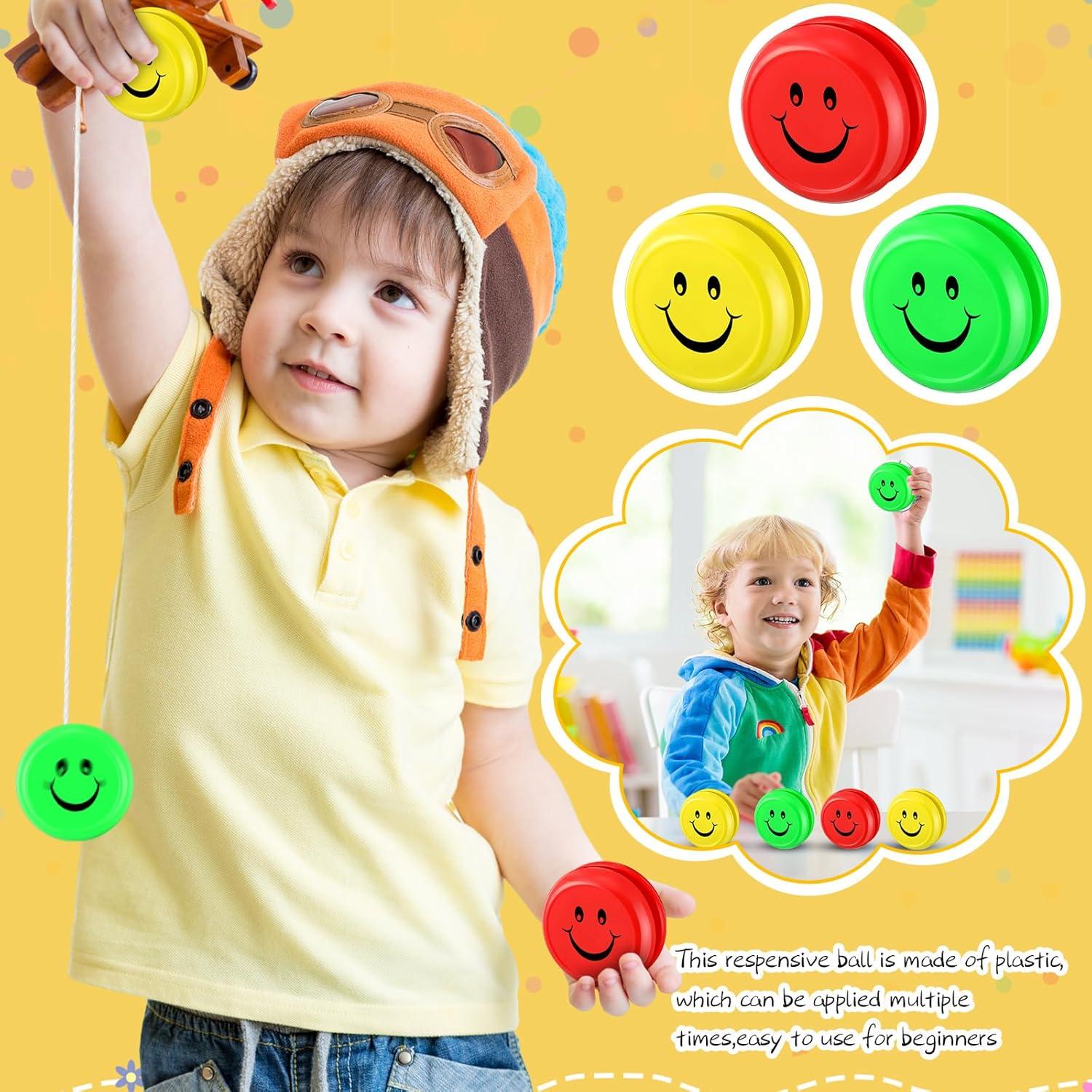 Liliful 50 Piezas Yo Yos Cara Sonriente para Niños 5 cm