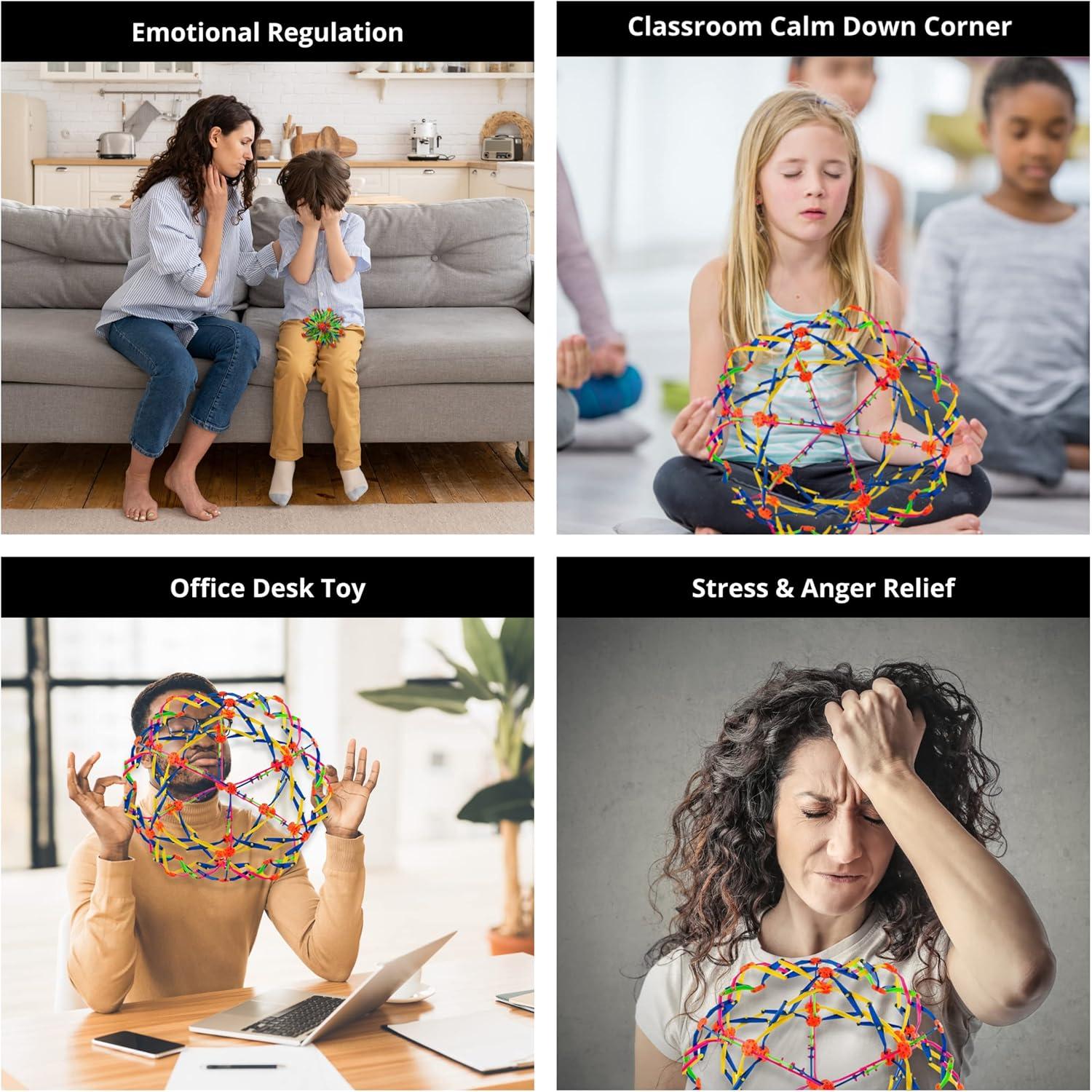 Esfera Expandible 4E's para Respiración - Alivio Estrés 4 Unidades