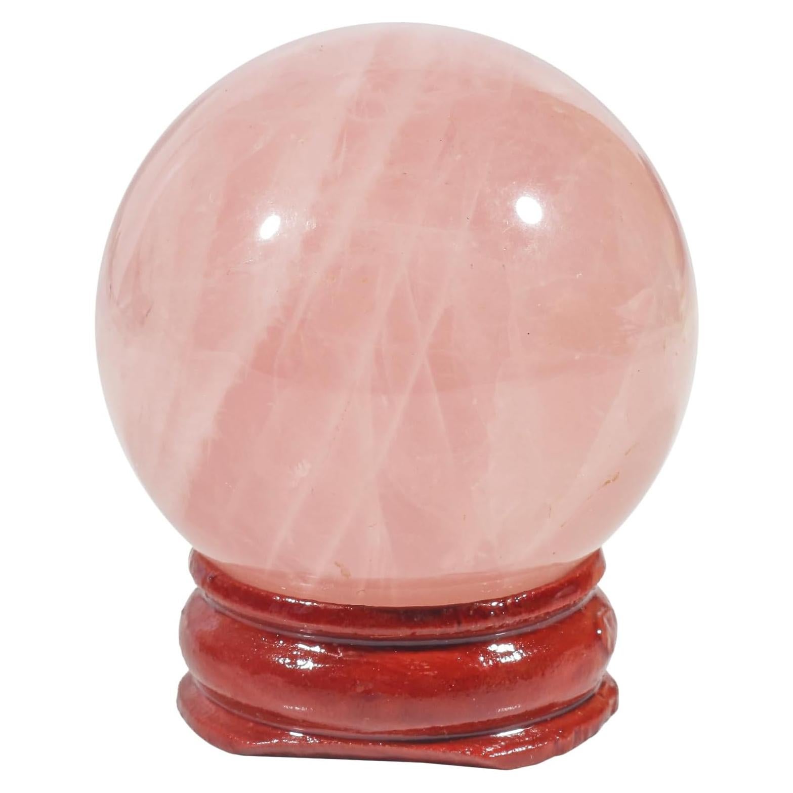 Bola de Cristal de Cuarzo Rosa 40 mm Loveliome con Soporte