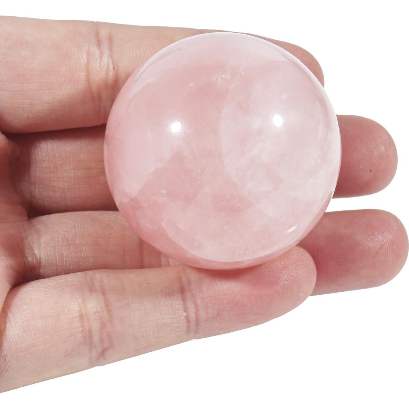 Bola de Cristal de Cuarzo Rosa 40 mm Loveliome con Soporte