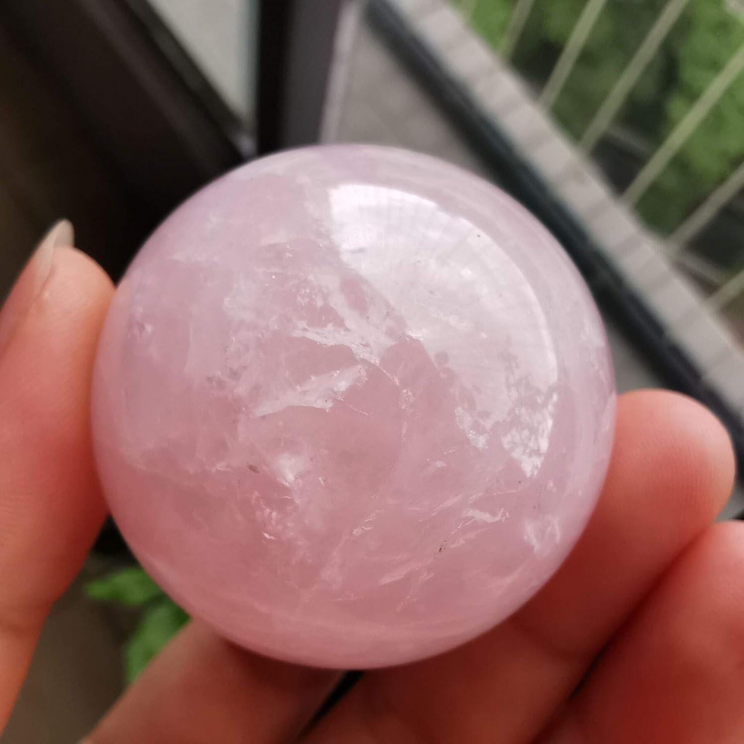 Bola de Cristal de Cuarzo Rosa 40 mm Loveliome con Soporte