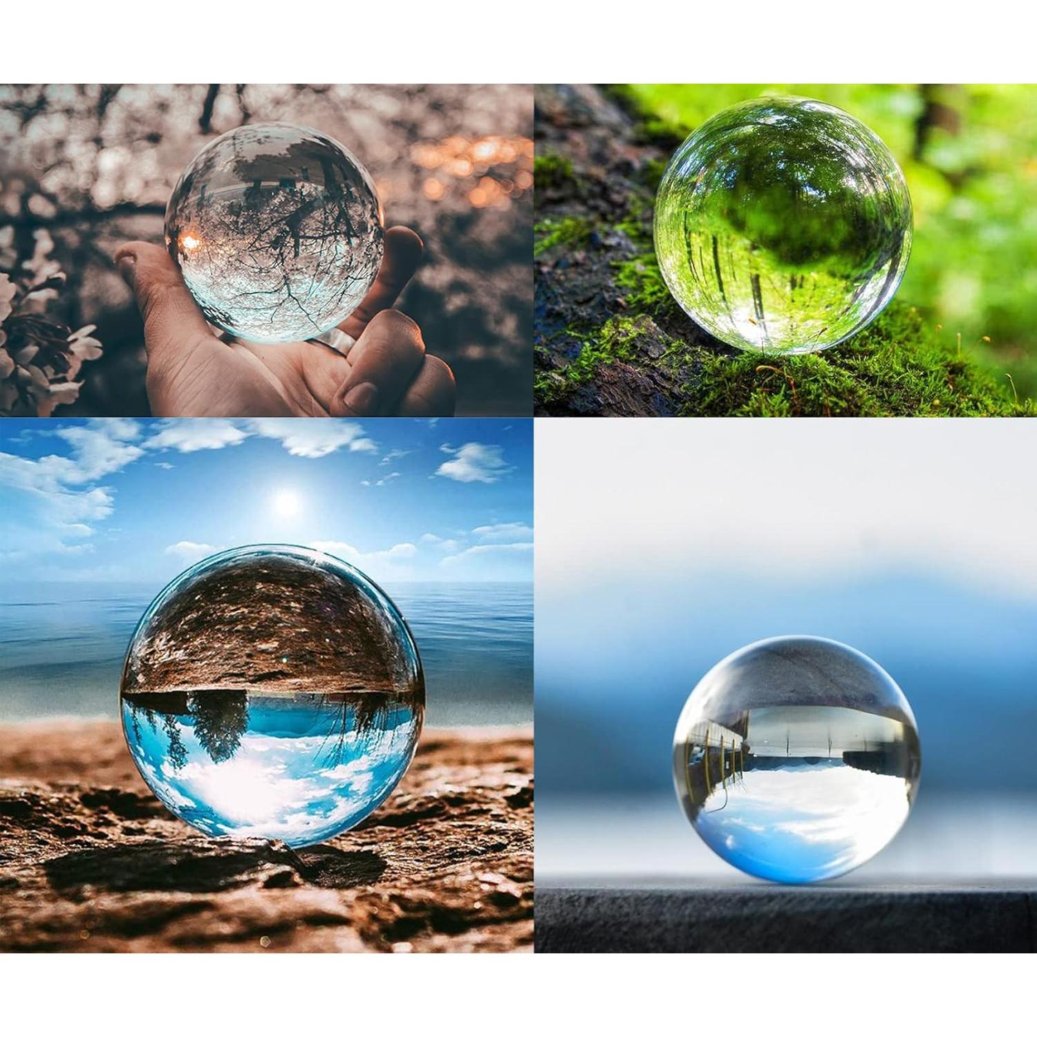 Esfera de Cristal Decorativa ChezMax 80mm con Soporte Plateado