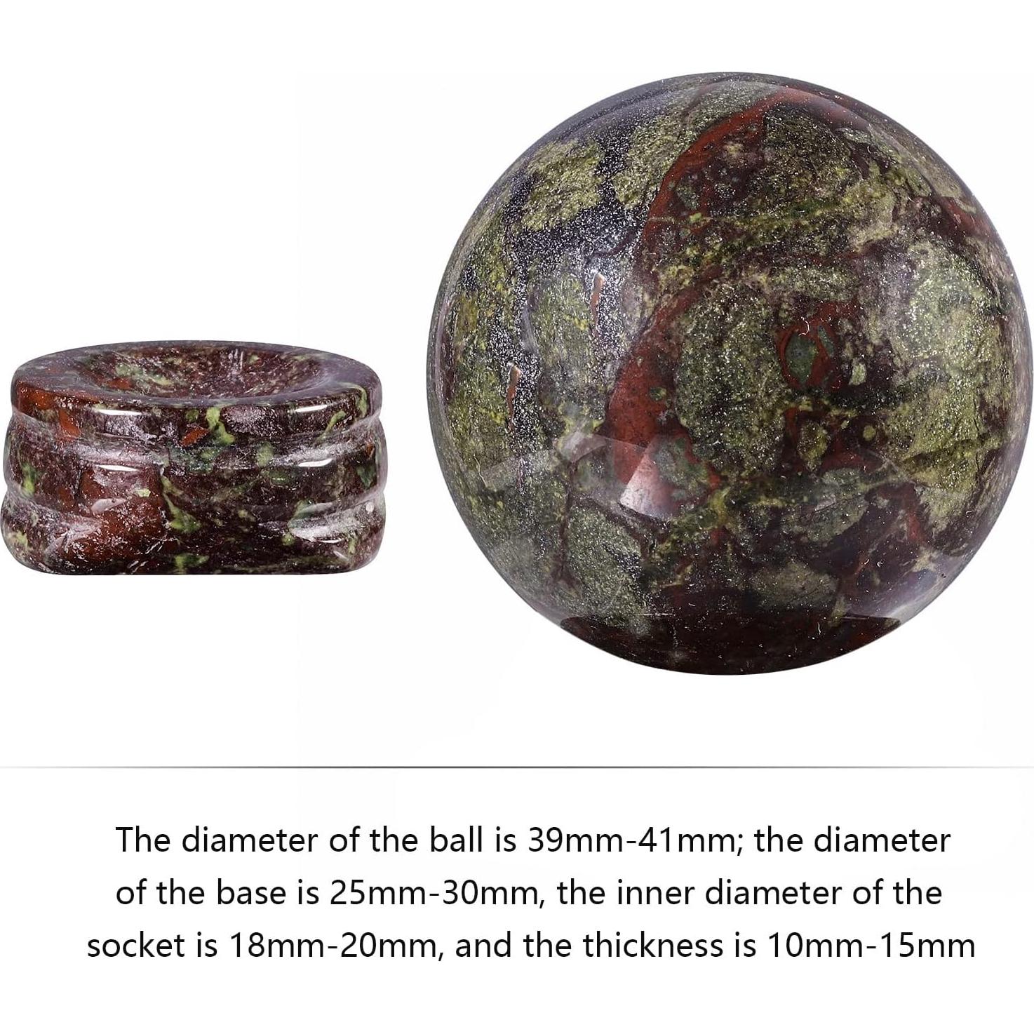 Esfera de Cristal Pulido Rockcloud de Piedra de Sangre Dragón 40mm