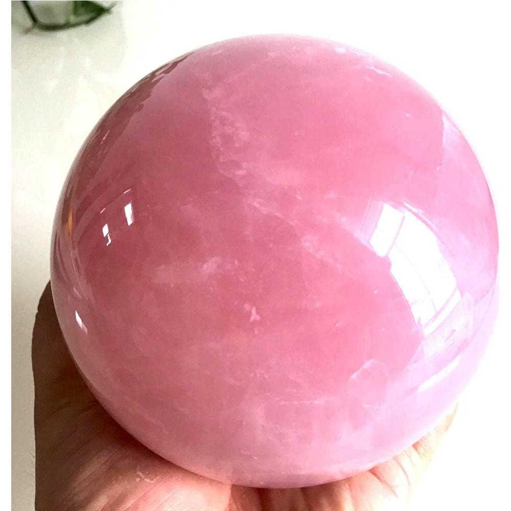 Esfera de Cristal Curativo Cuarzo Rosa MDYSC 5.08cm con Base