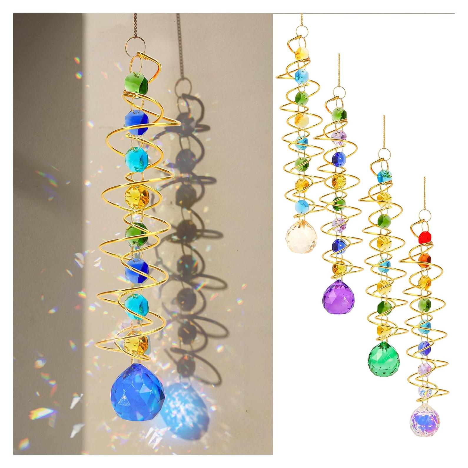 Captador de Sol de Cristal 22.86 cm Badong con Gancho Dorado