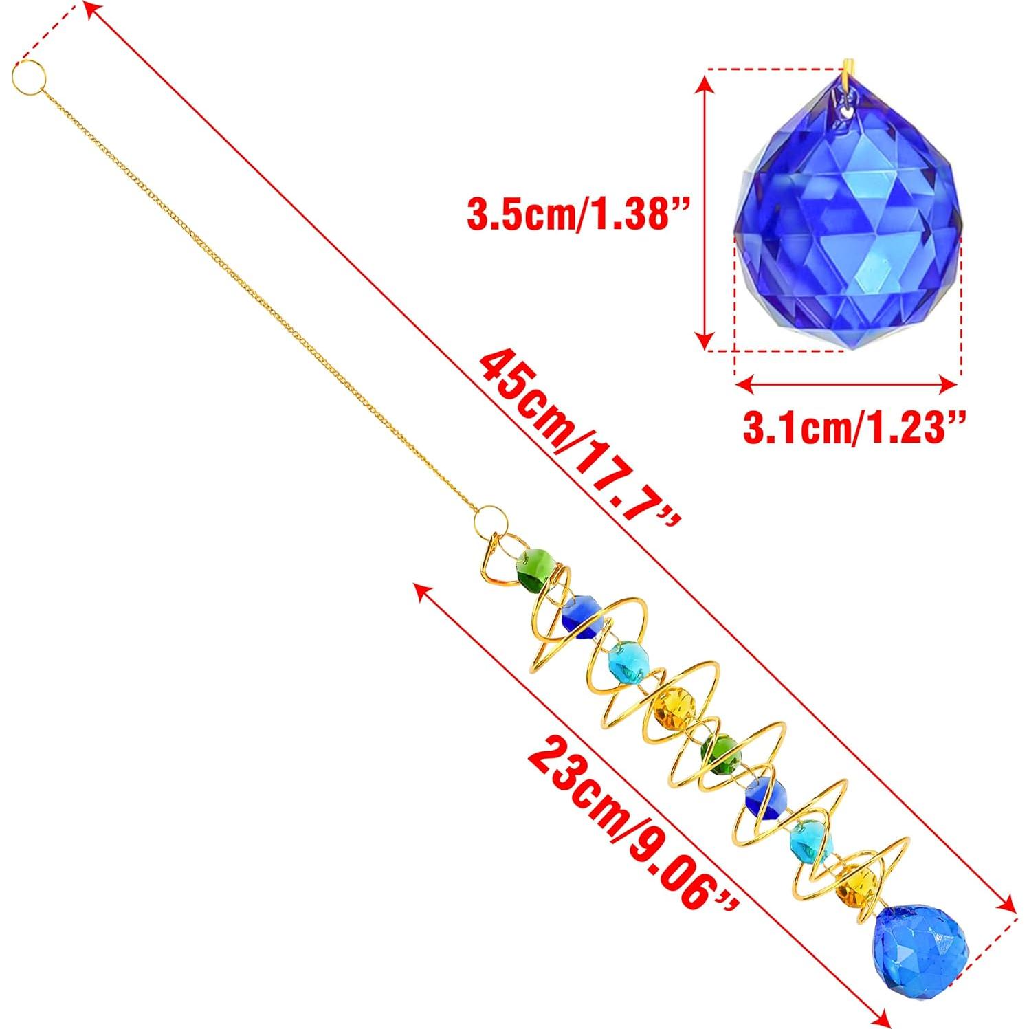 Captador de Sol de Cristal 22.86 cm Badong con Gancho Dorado