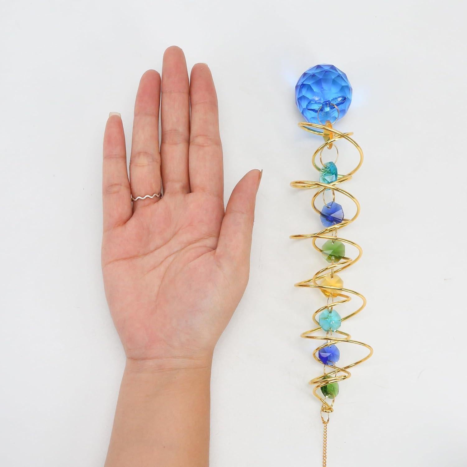 Captador de Sol de Cristal 22.86 cm Badong con Gancho Dorado