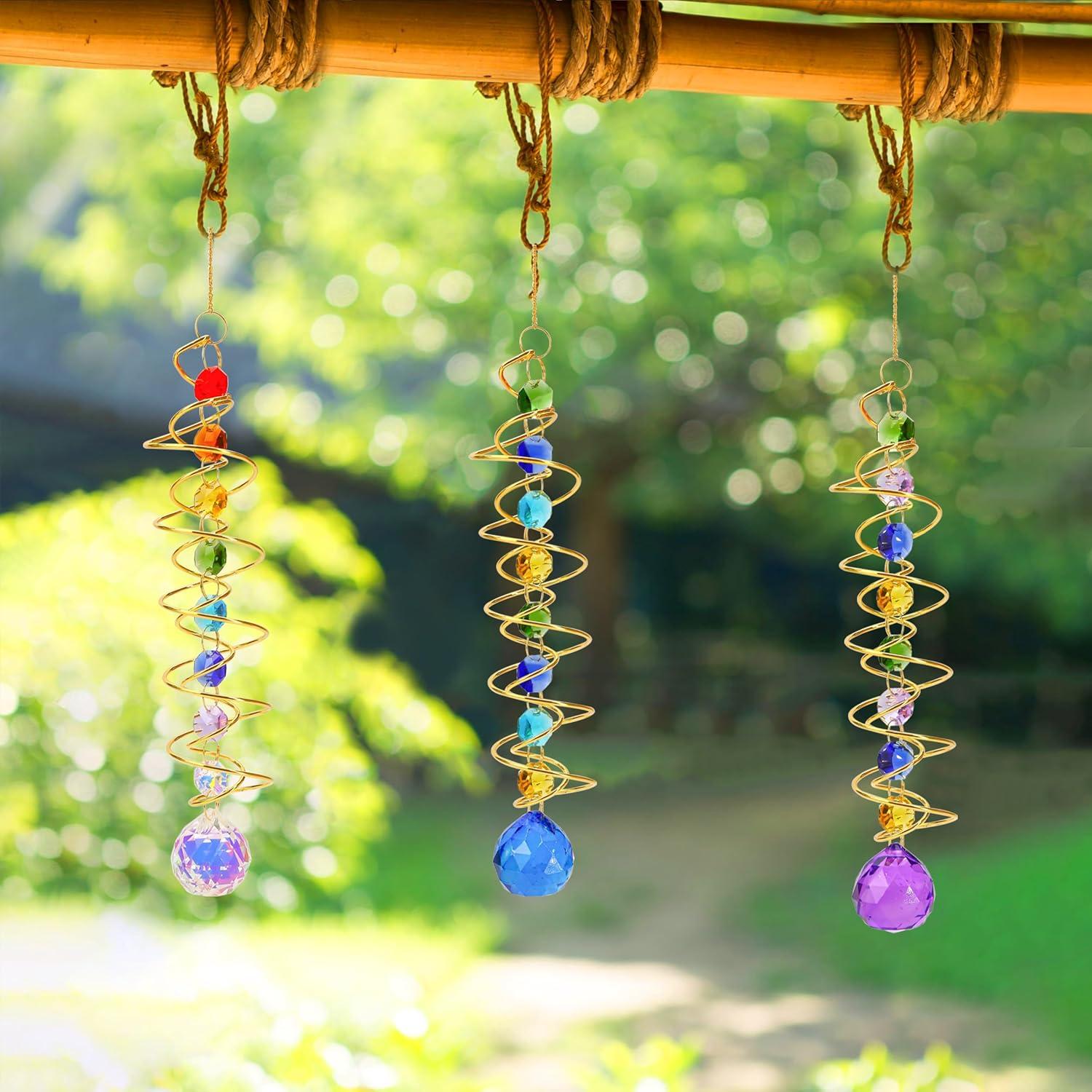 Captador de Sol de Cristal 22.86 cm Badong con Gancho Dorado