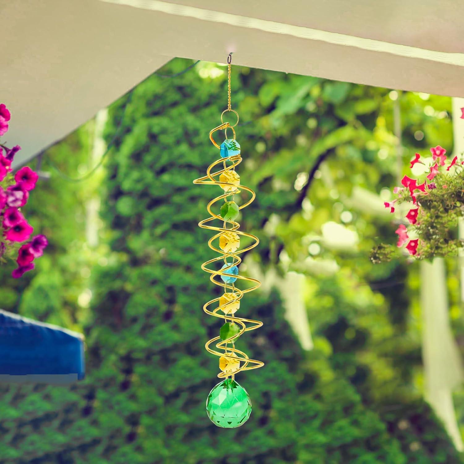 Captador de Sol de Cristal 22.86 cm Badong con Gancho Dorado