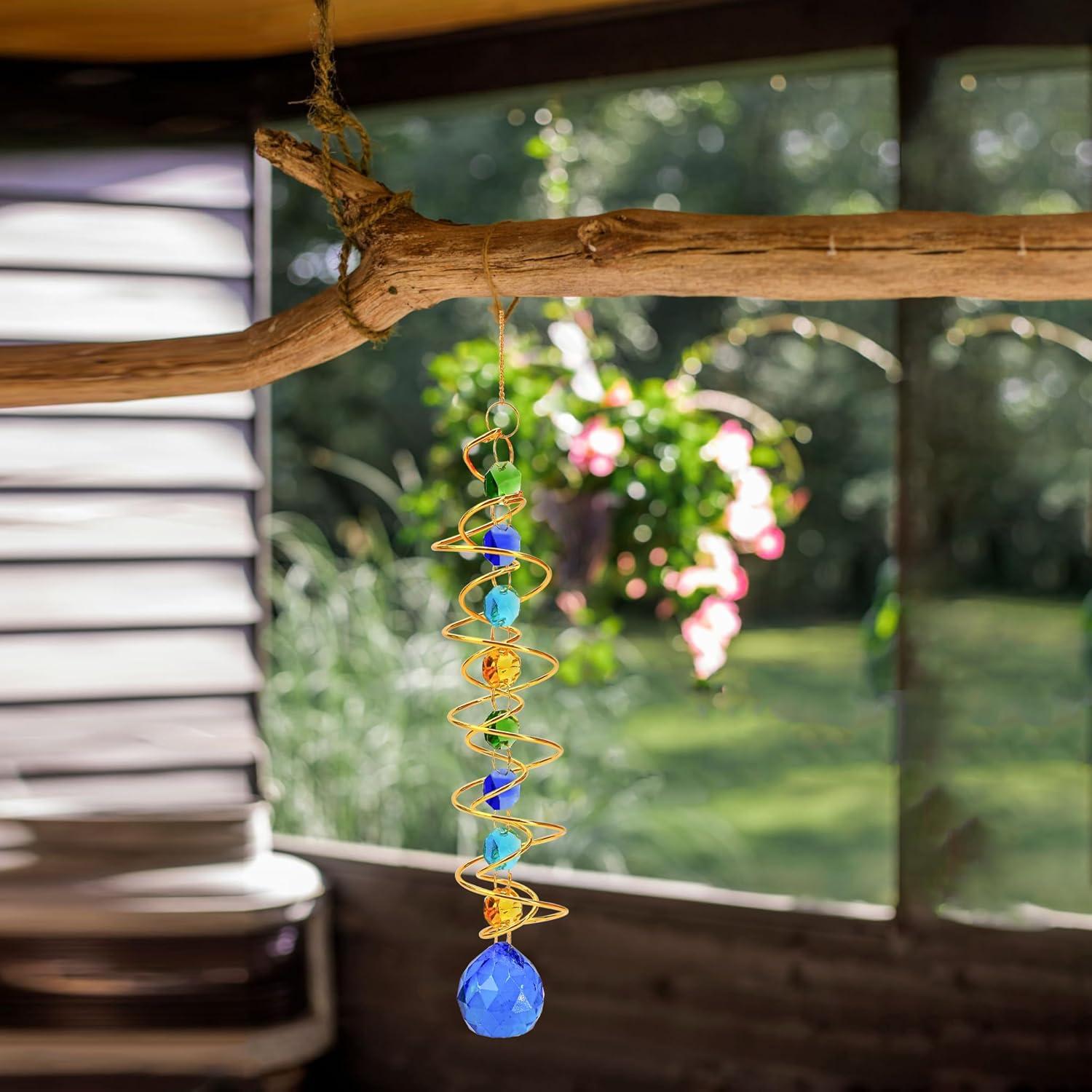 Captador de Sol de Cristal 22.86 cm Badong con Gancho Dorado