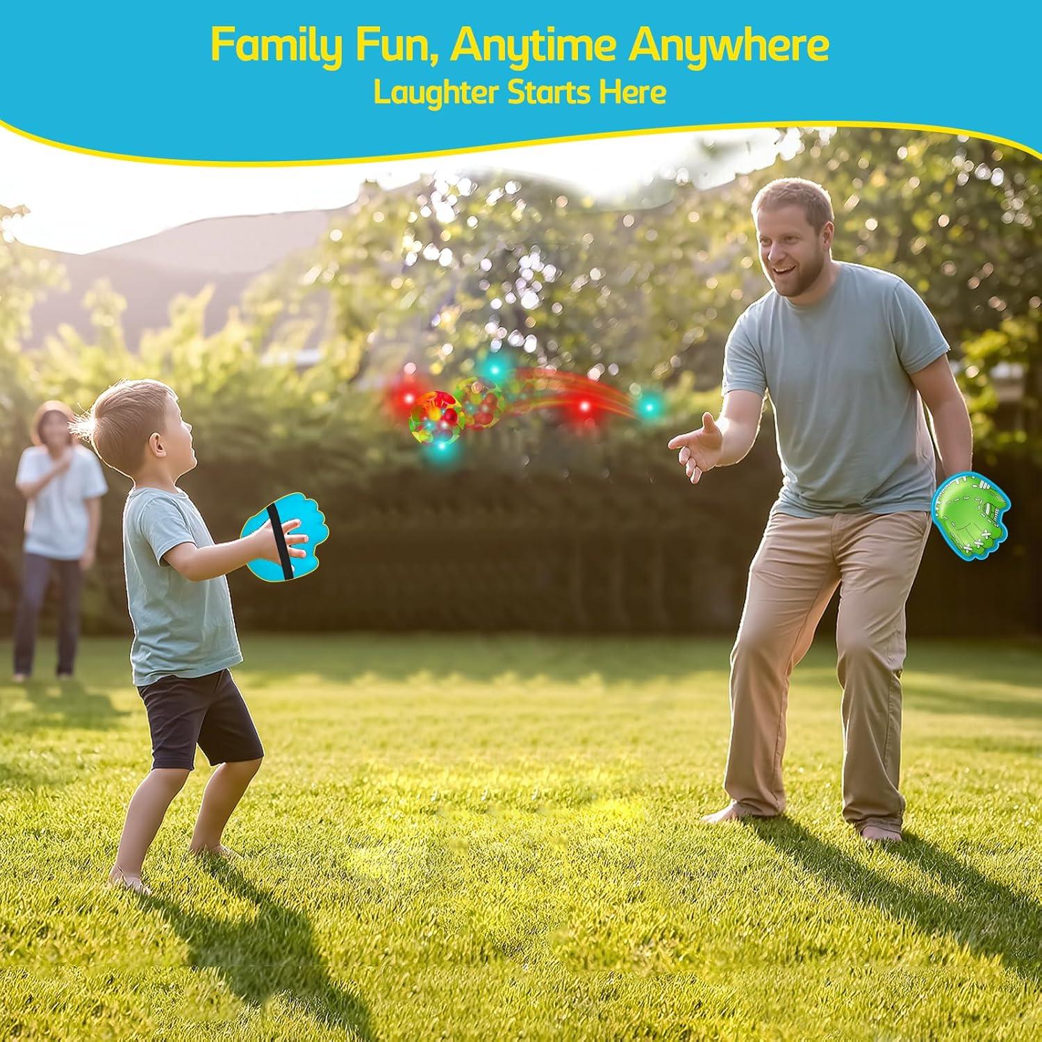 Juego de Pelotas LED Punkdog - Lanzar y Atrapar - 4 Guantes