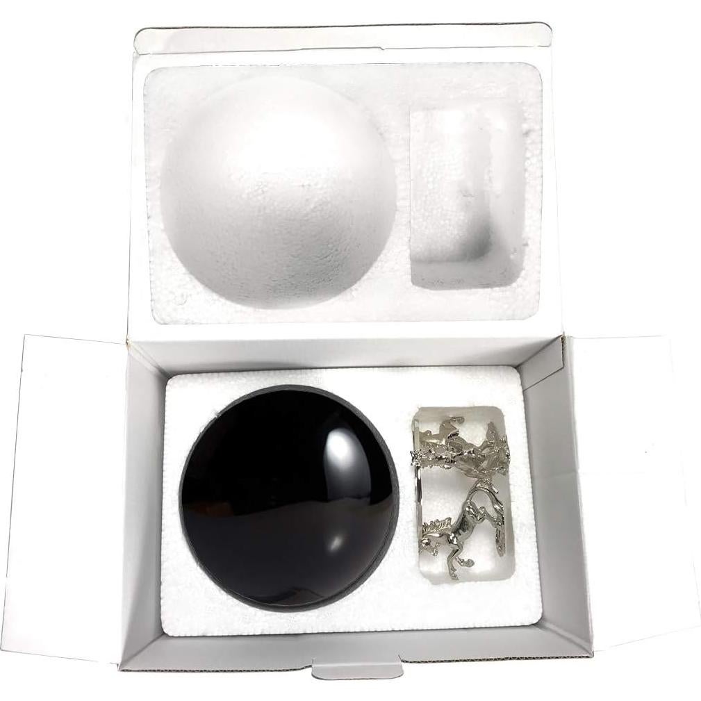 Bola de Cristal Negra Amlong 15.24 cm con Soporte Unicornio