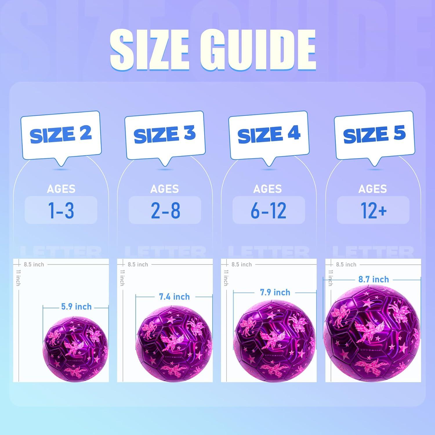 Balón de Fútbol INPODAK Tamaño 3 Unicornio Rosa para Niños