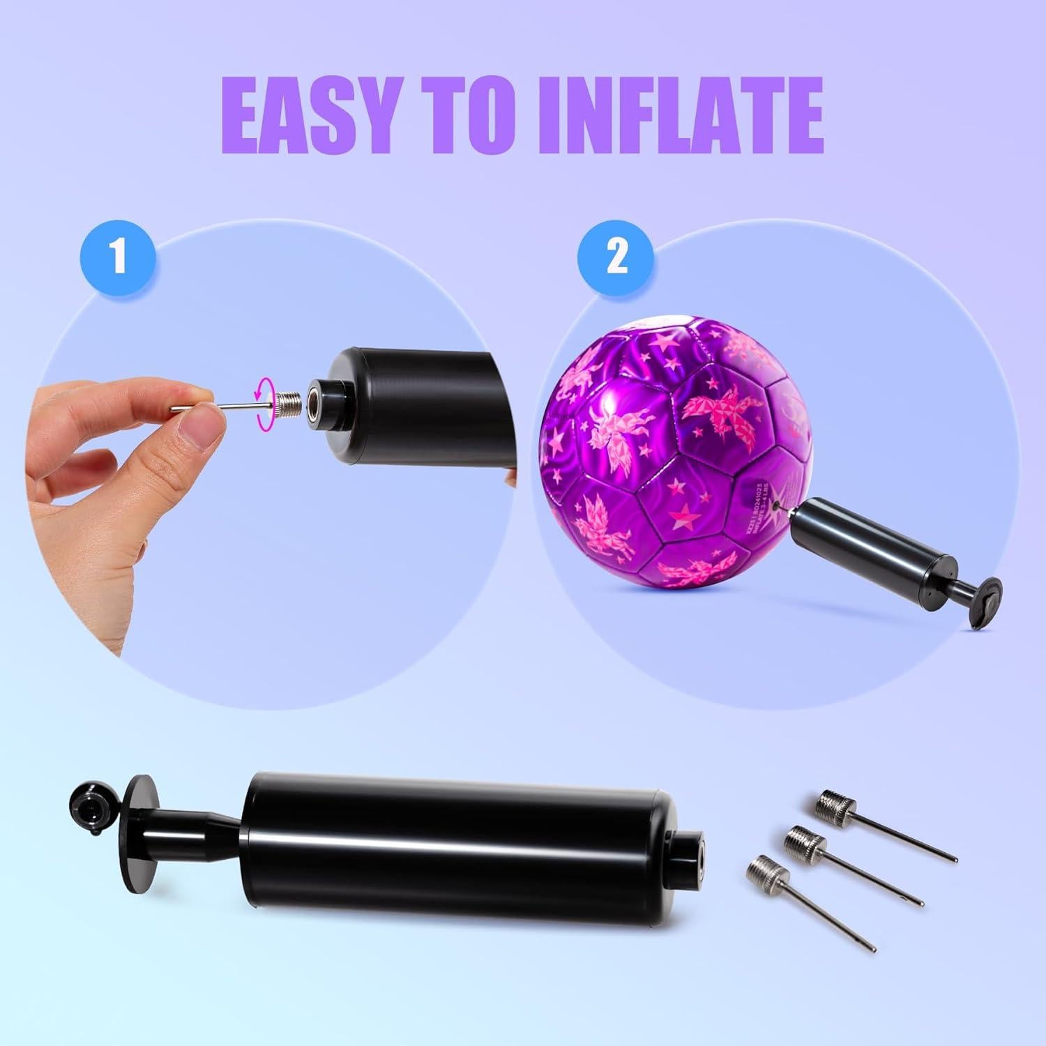 Balón de Fútbol INPODAK Tamaño 3 Unicornio Rosa para Niños