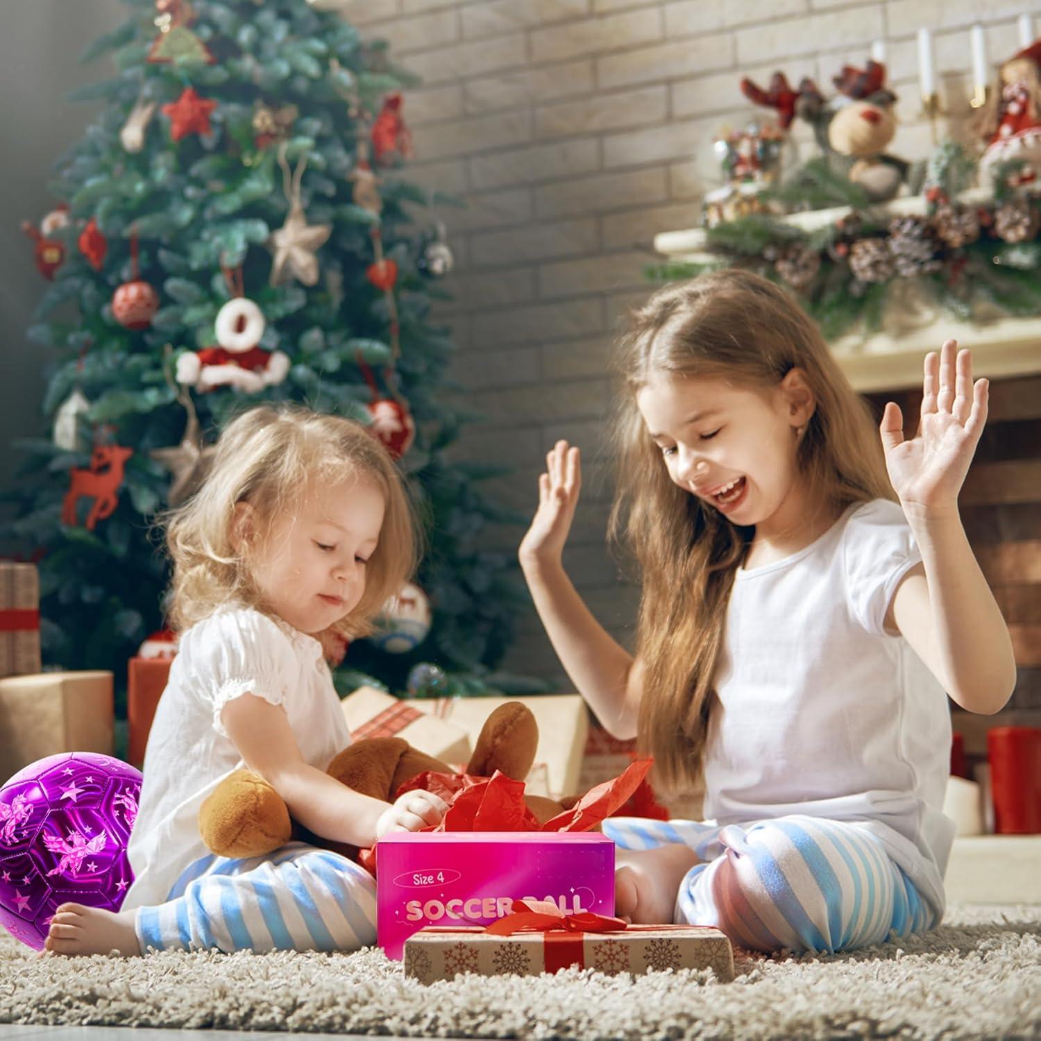 Balón de Fútbol INPODAK Tamaño 3 Unicornio Rosa para Niños