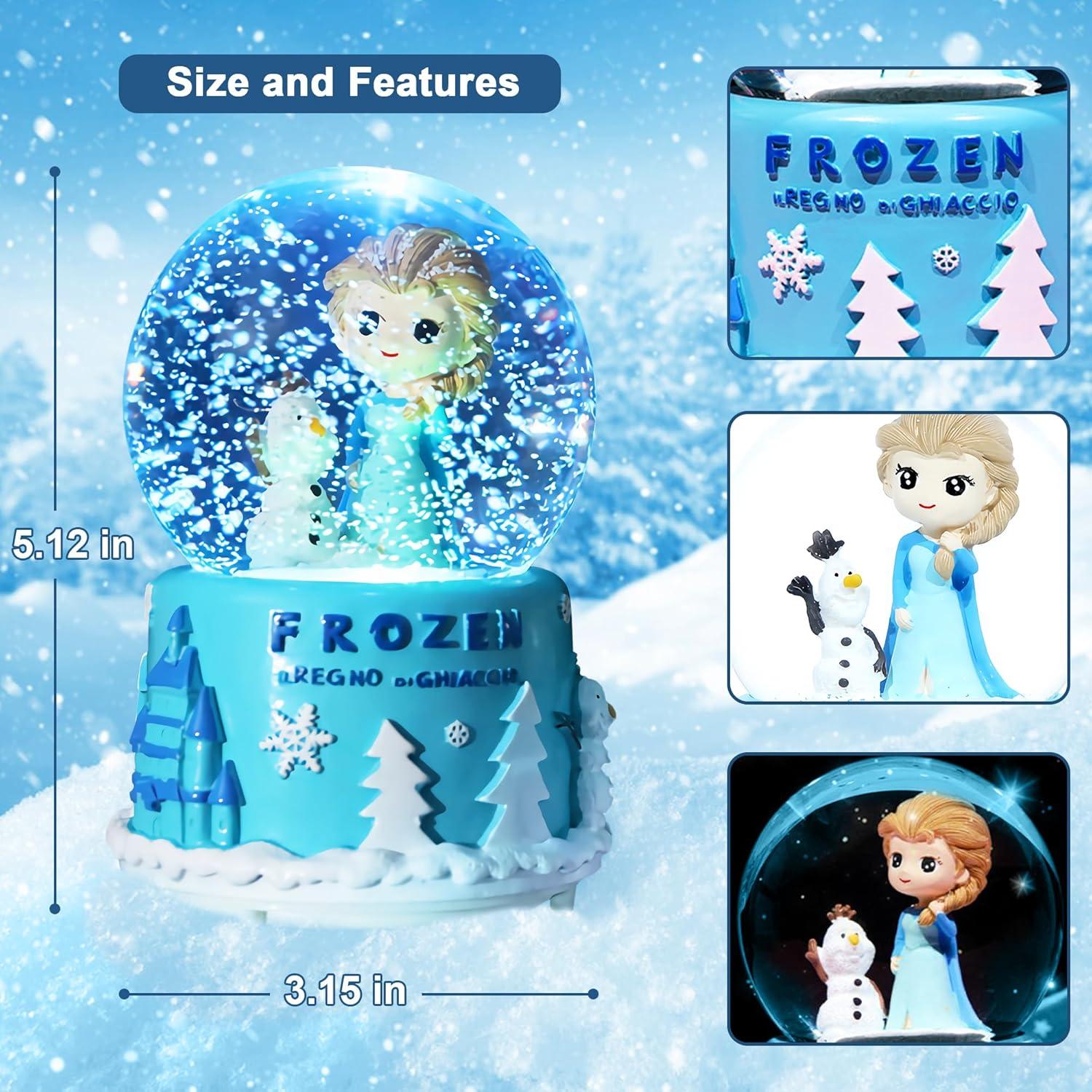 Globo de Nieve Musical UNIMIW 8cm Princesa con Luces LED