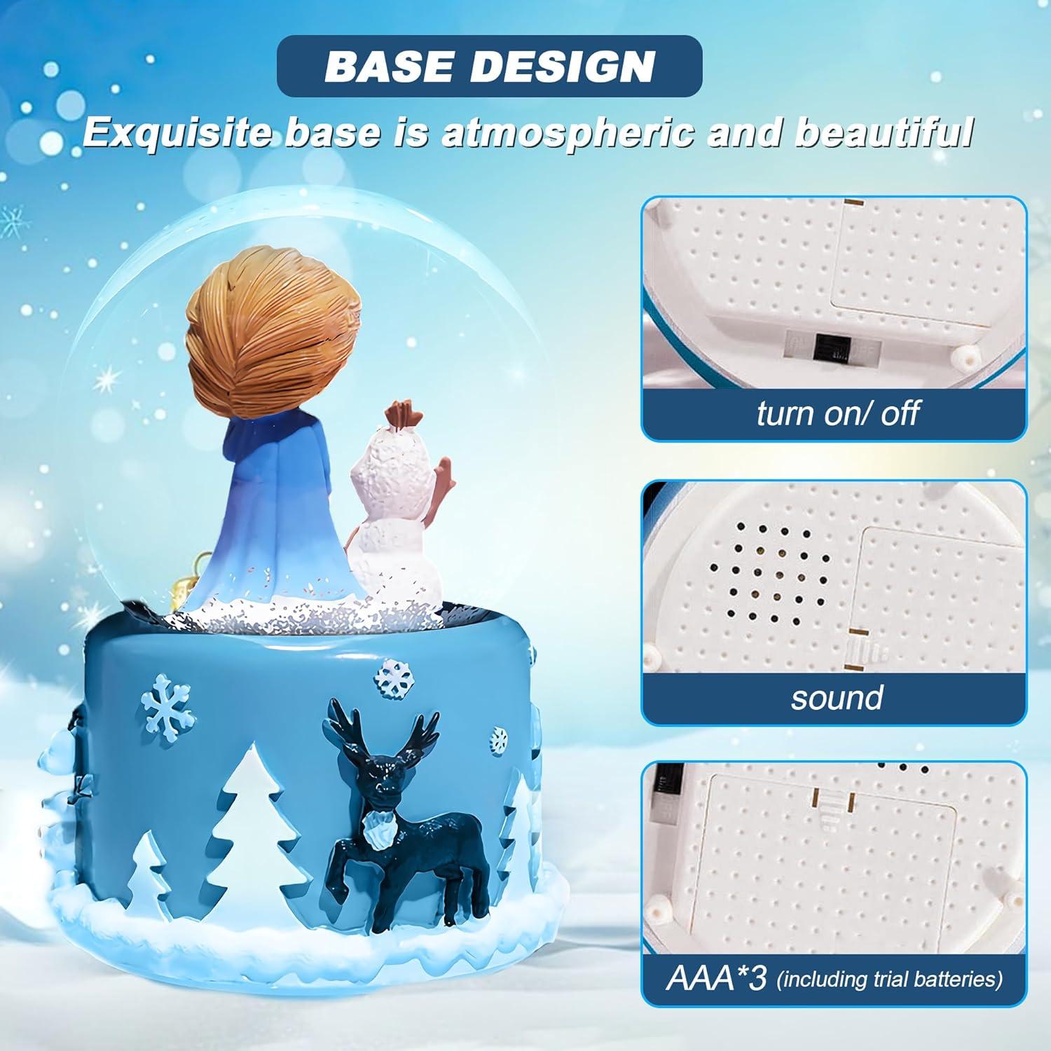 Globo de Nieve Musical UNIMIW 8cm Princesa con Luces LED