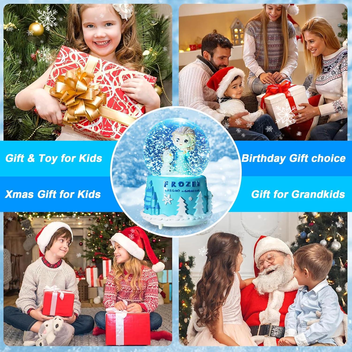 Globo de Nieve Musical UNIMIW 8cm Princesa con Luces LED