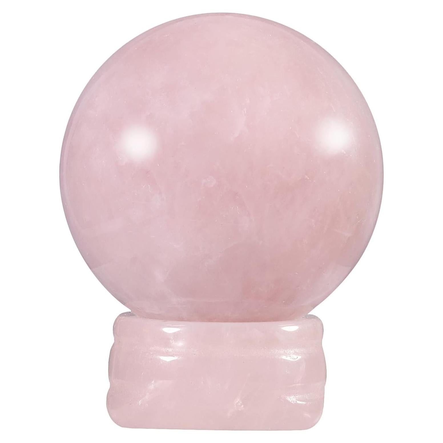 Bola de Cristal de Cuarzo Rosa 40mm Cheungshing con Base