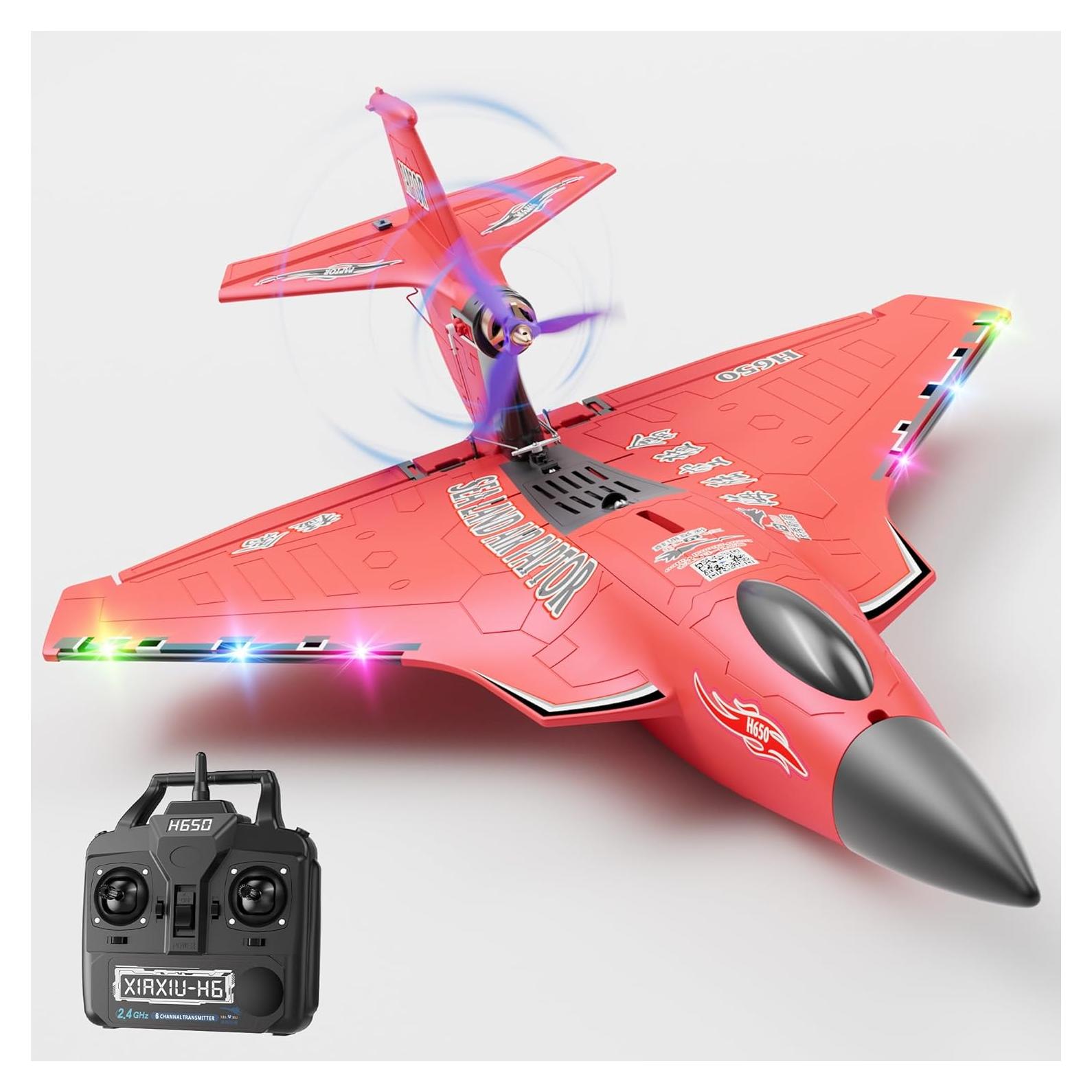 Avión RC Anfibio Rumdout H650 6 Canales Rojo