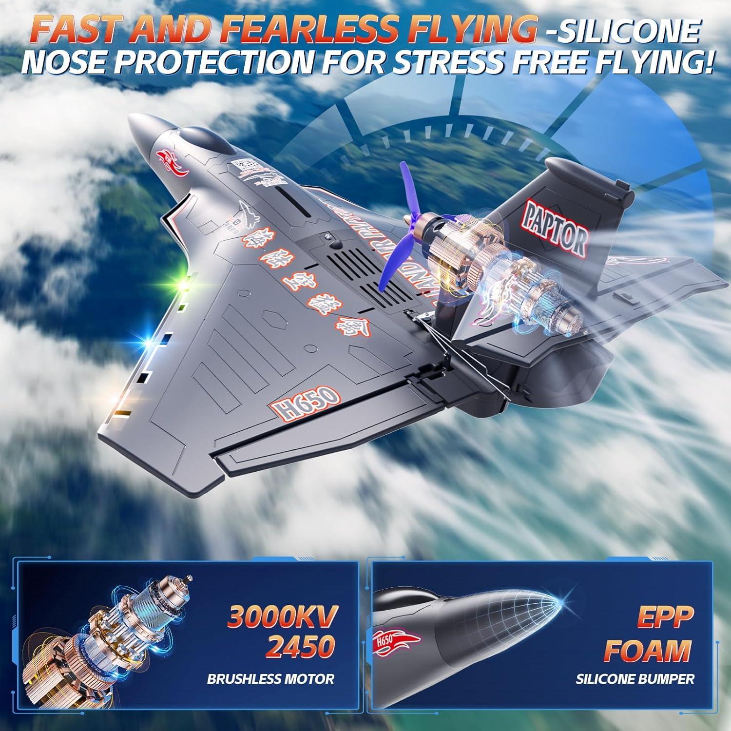 Avión RC Anfibio Rumdout H650 6 Canales Rojo