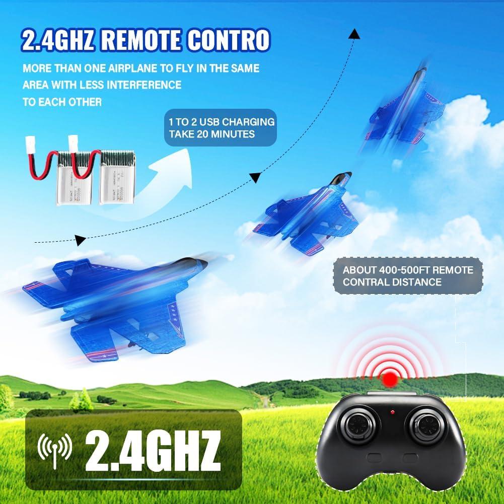 Avión RC RoofWorld F-22 Raptor 32cm Control Remoto