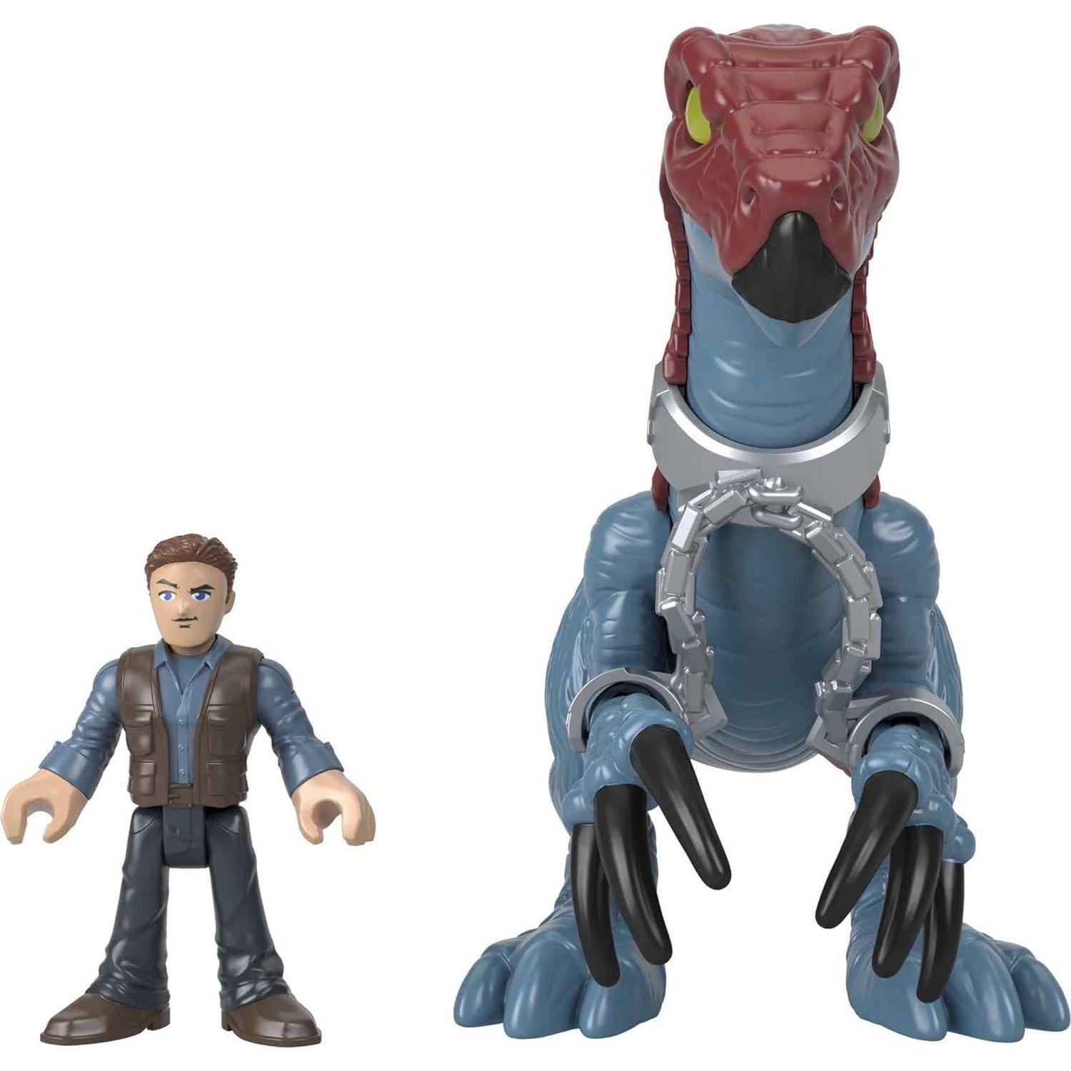 Juego de Figuras Dinosaurios Owen Grady y Therizinosaurus