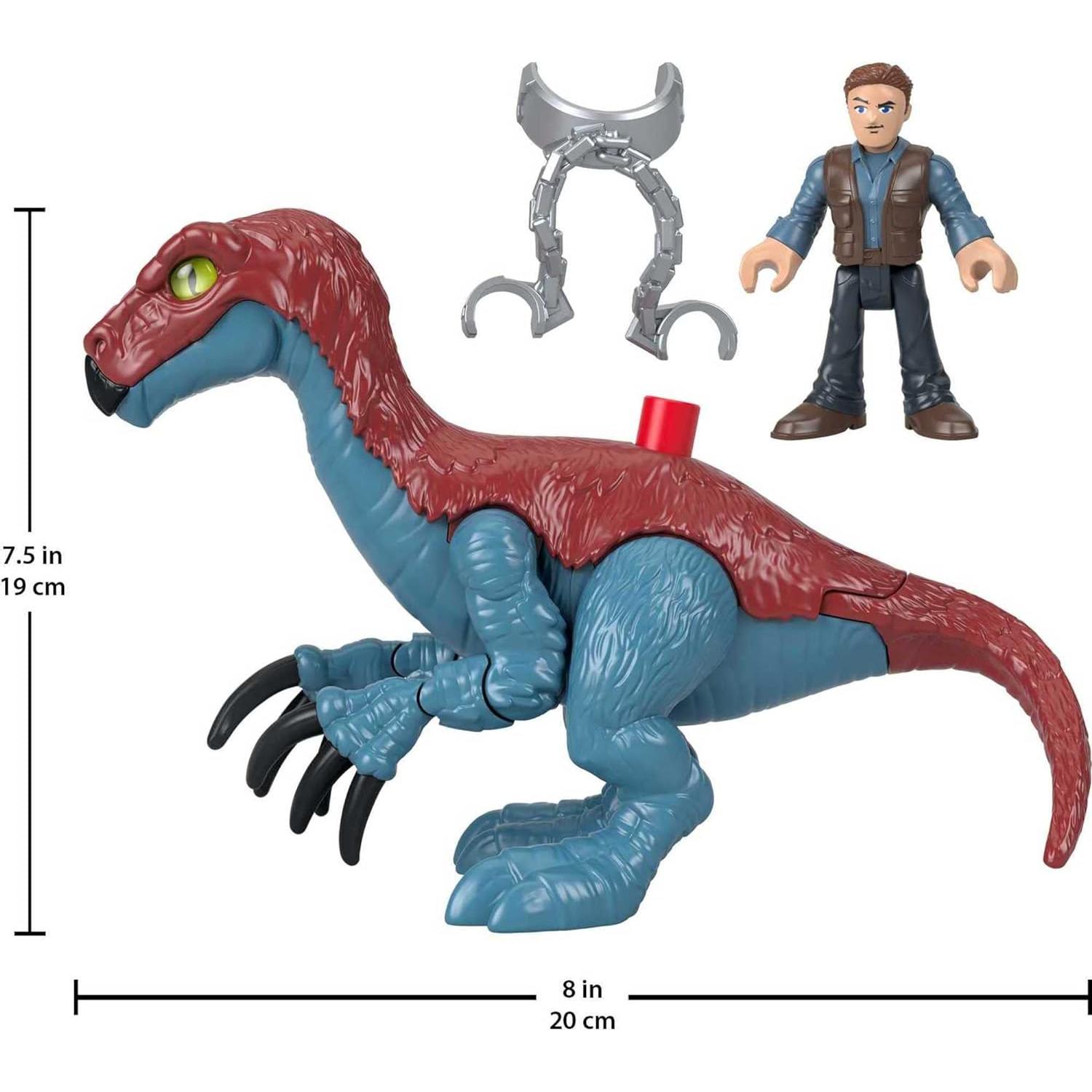 Juego de Figuras Dinosaurios Owen Grady y Therizinosaurus