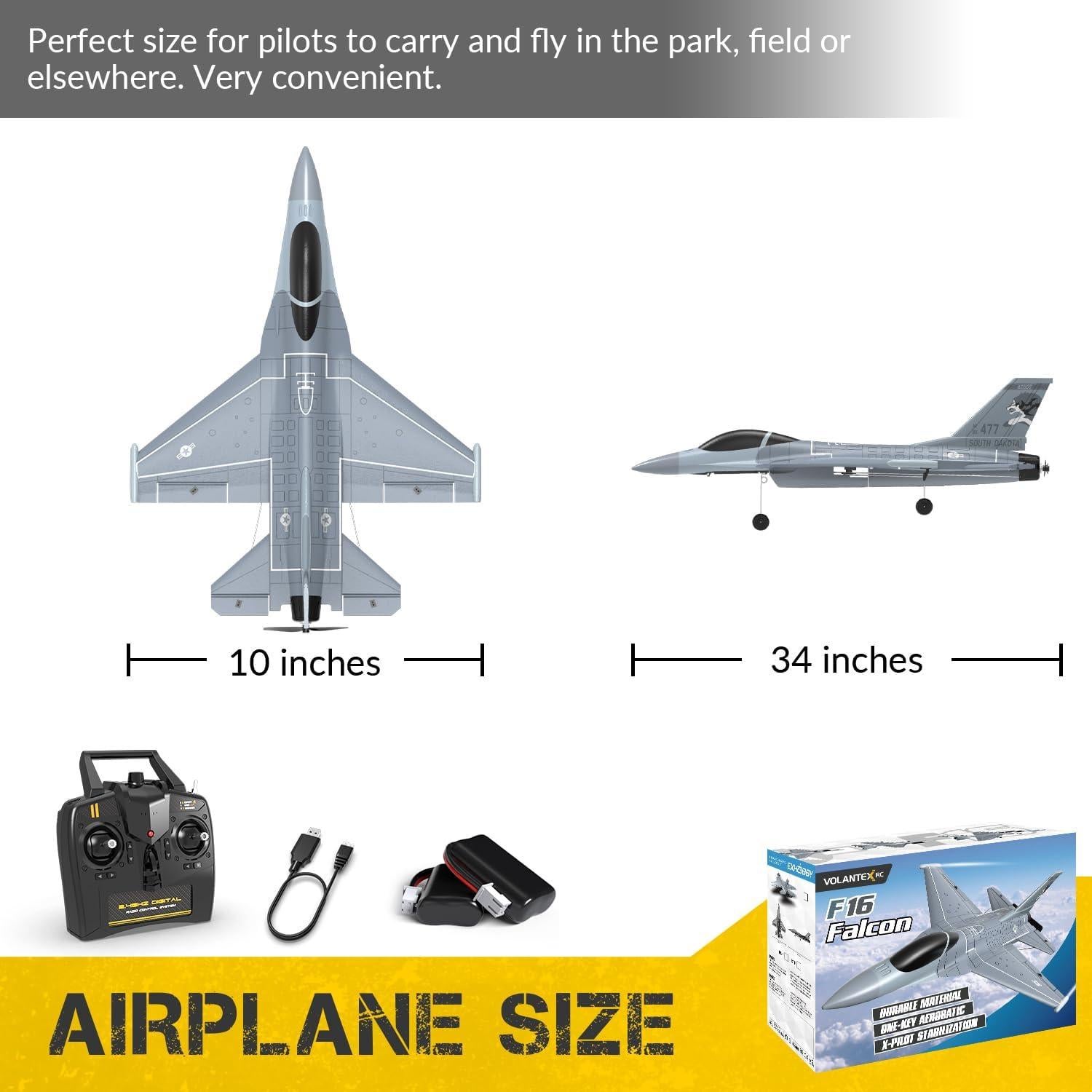 Avión RC VOLANTEXRC 4CH F-16 Halcón Acrobacia 200m