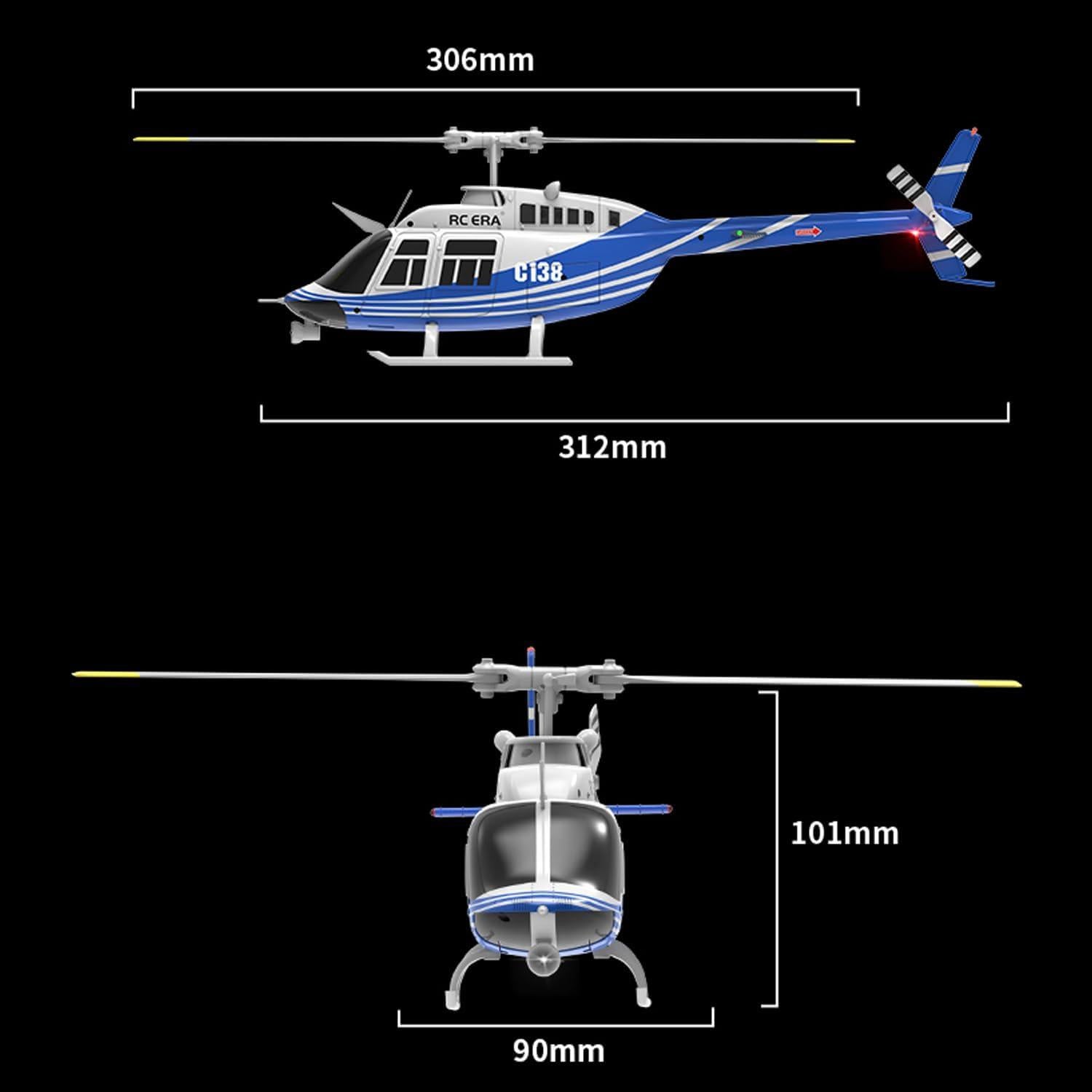 Helicóptero RC Bell 206 C138 Control Remoto 6CH Giroscopio