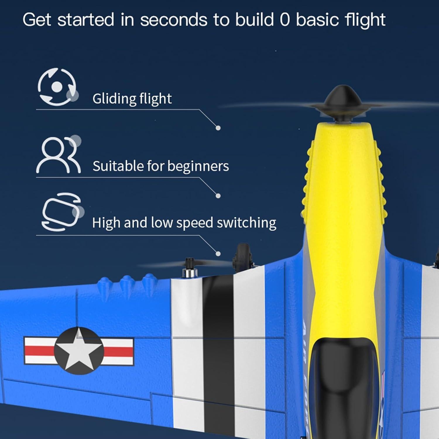 Avión RC Dodoore KF602 2.4GHz con Giroscopio 0.49kg