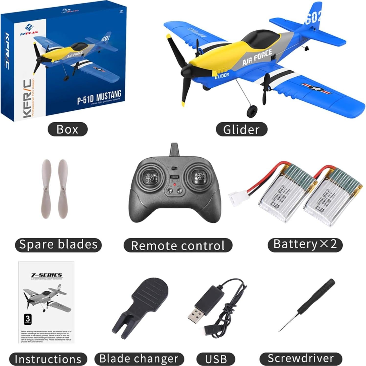 Avión RC Dodoore KF602 2.4GHz con Giroscopio 0.49kg