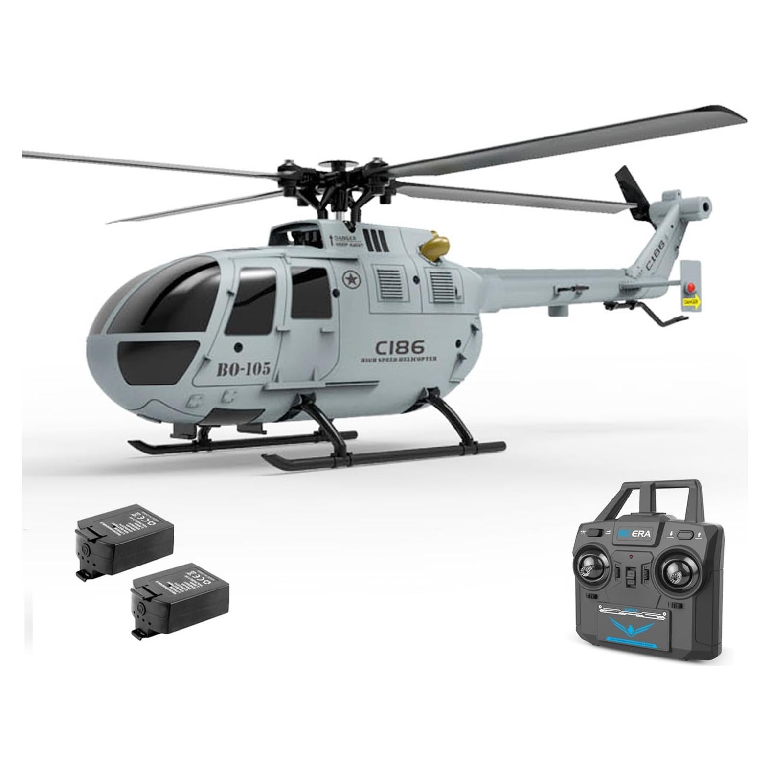 Helicóptero RC BO-105 Control Remoto 6 Ejes 25.6cm Gris