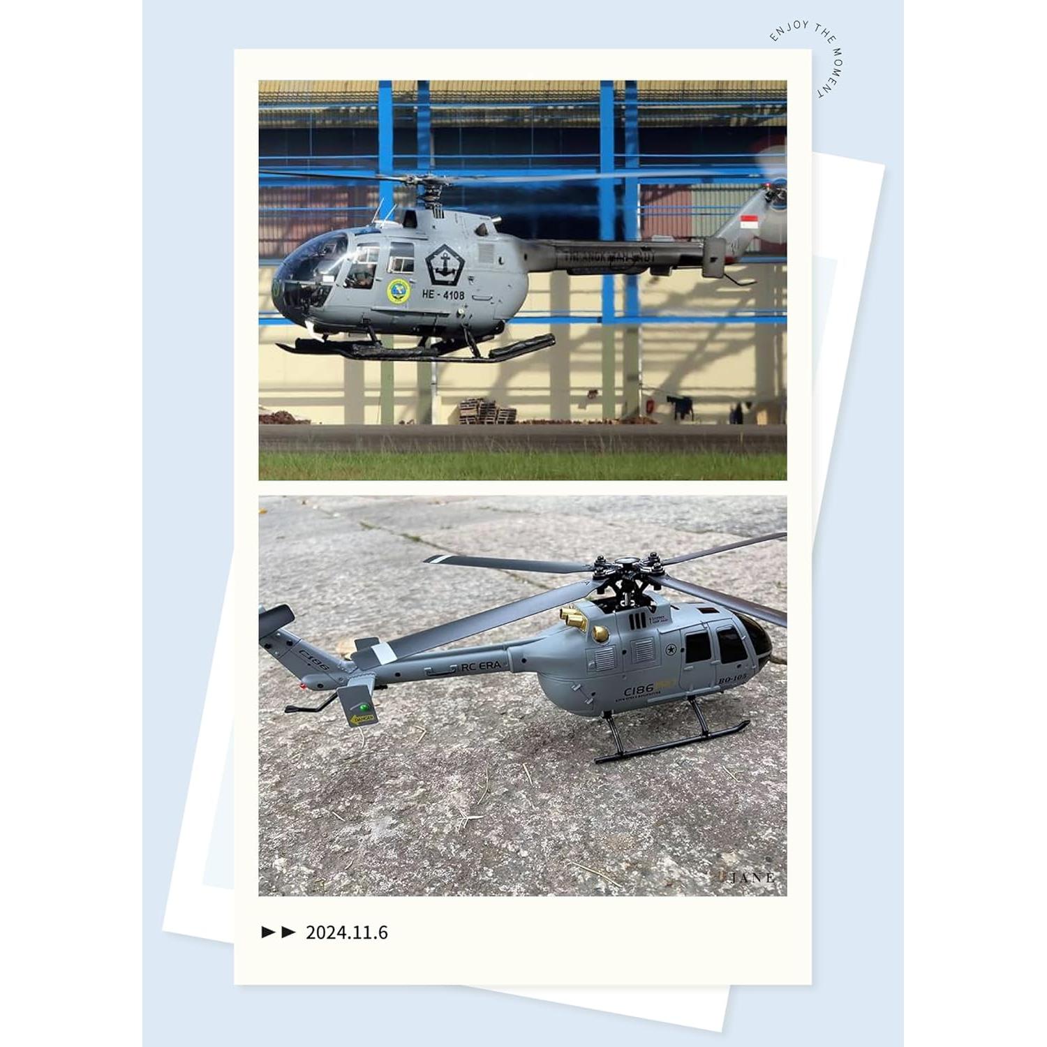 Helicóptero RC BO-105 Control Remoto 6 Ejes 25.6cm Gris