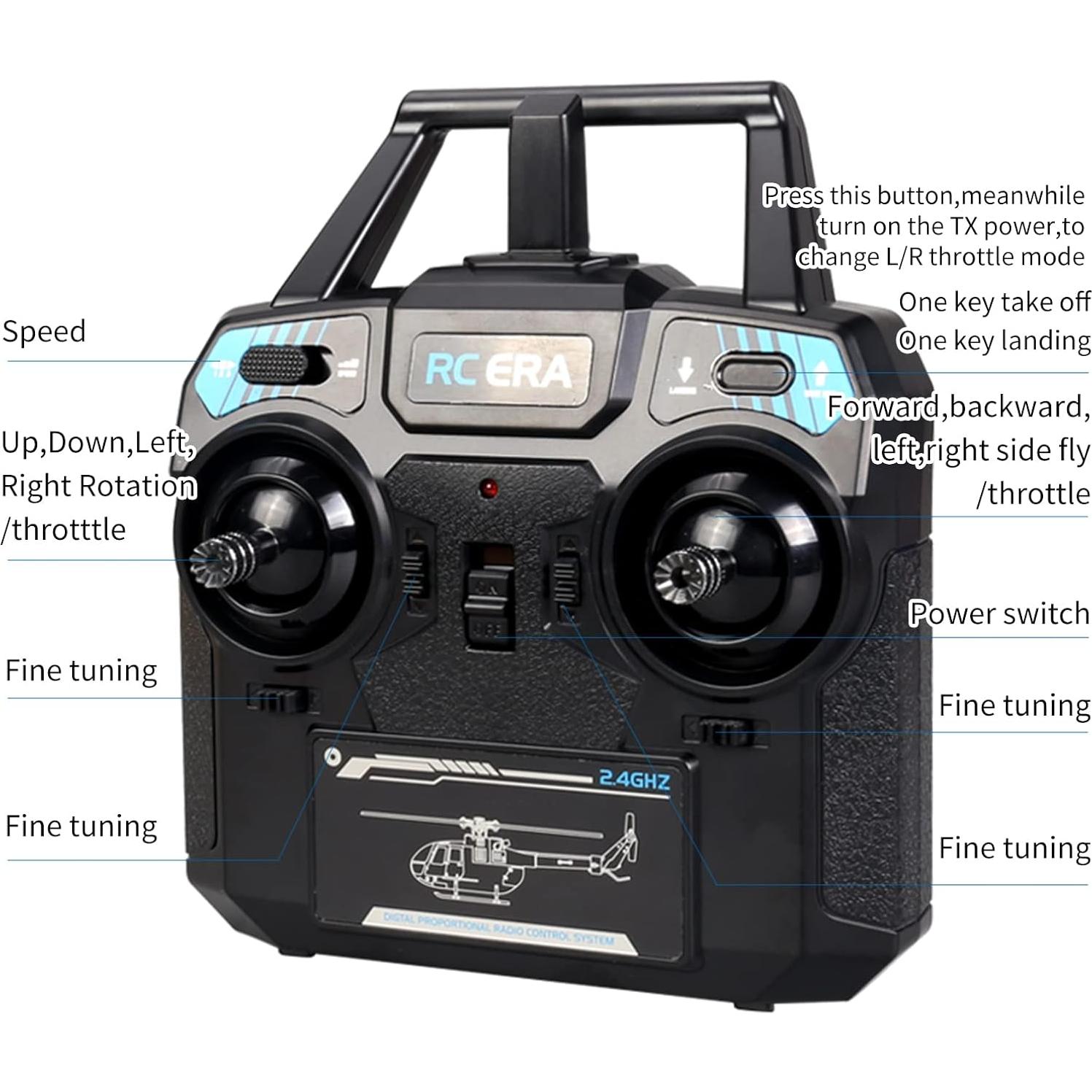 Helicóptero RC BO-105 Control Remoto 6 Ejes 25.6cm Gris