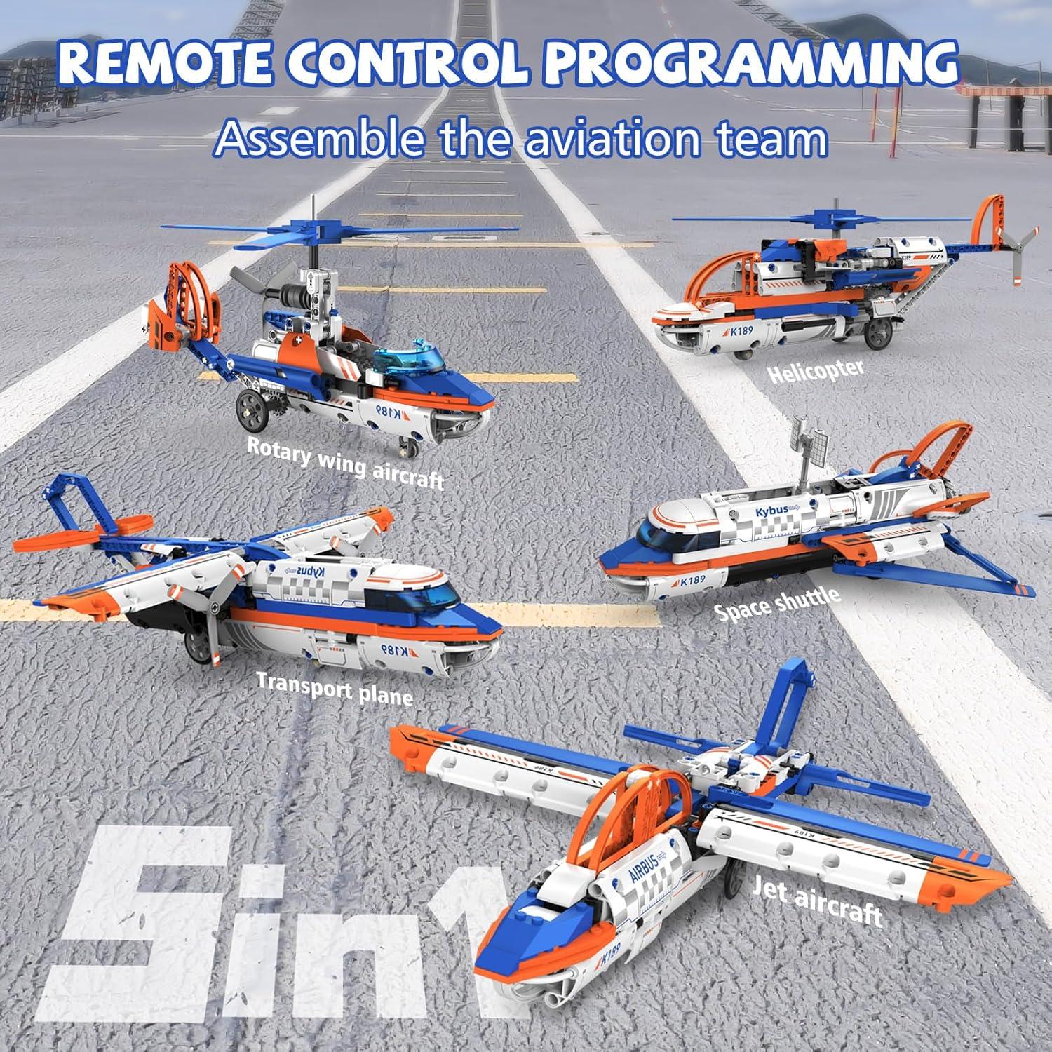 Kit de Construcción de Avión Control Remoto 5-en-1 SliBoeyX