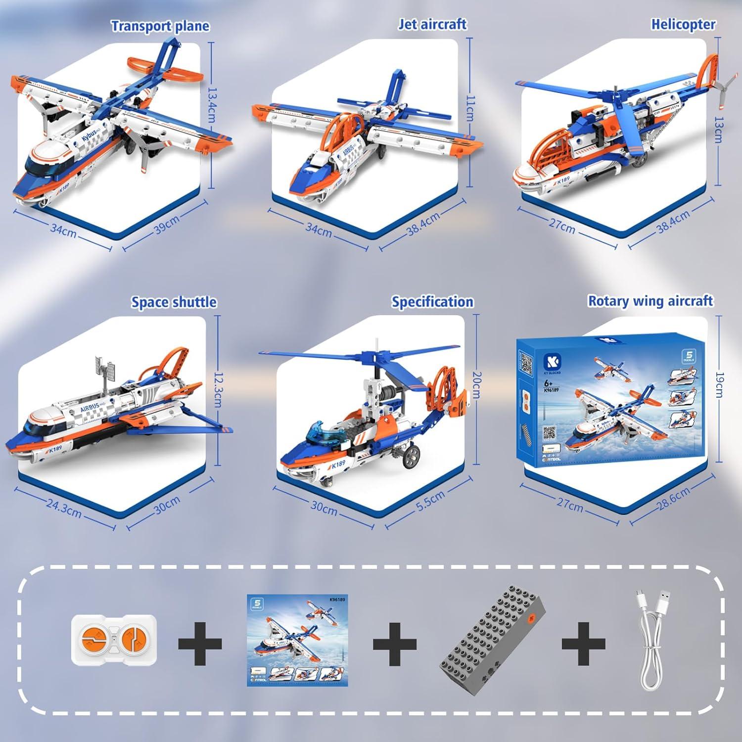 Kit de Construcción de Avión Control Remoto 5-en-1 SliBoeyX