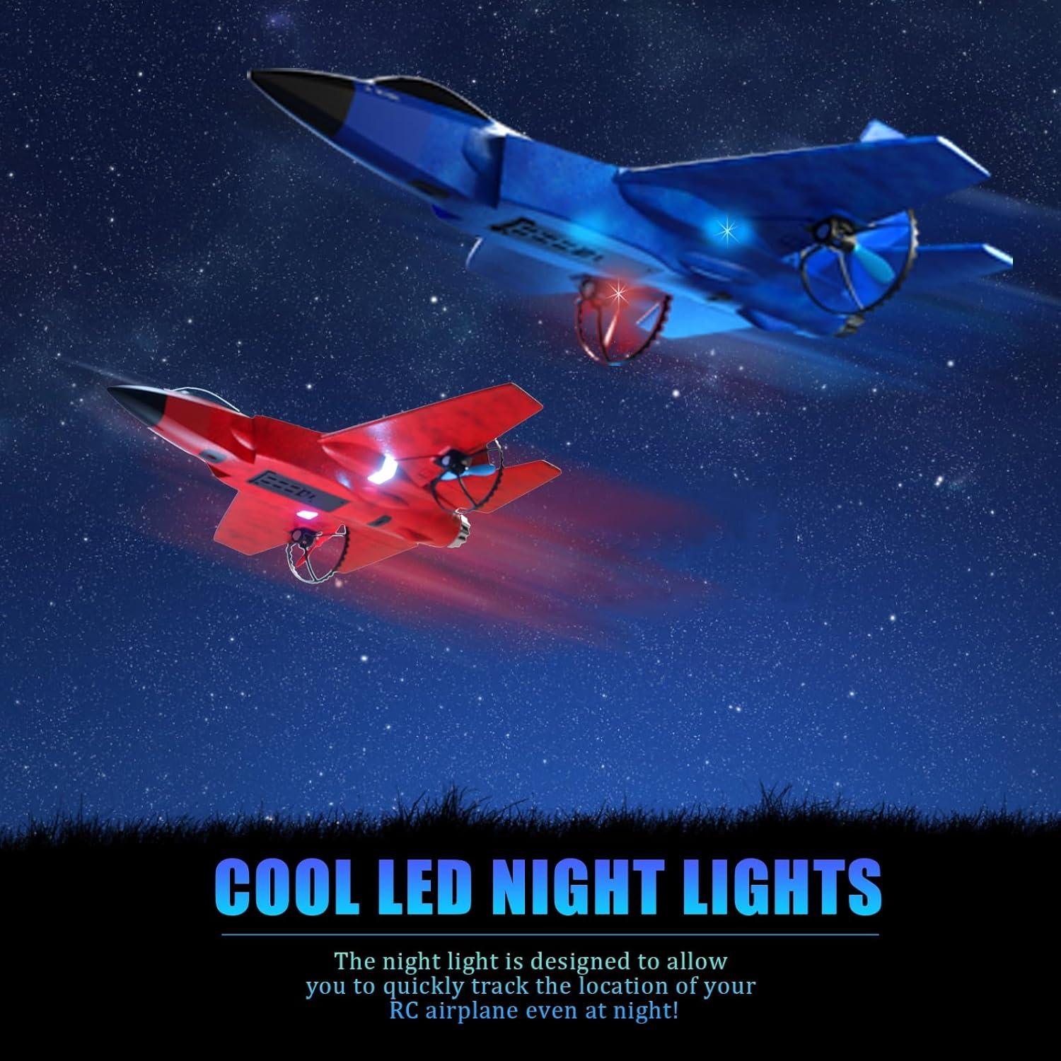 RC Plane Flighter Jet Toys for Kids Adult,2 CH Foam Remote Control Airplane for Boys Girls Over 12 Years and up,F35 Gravity Gliders Aircraft Gifts with 3 Batteries for Beginner Red