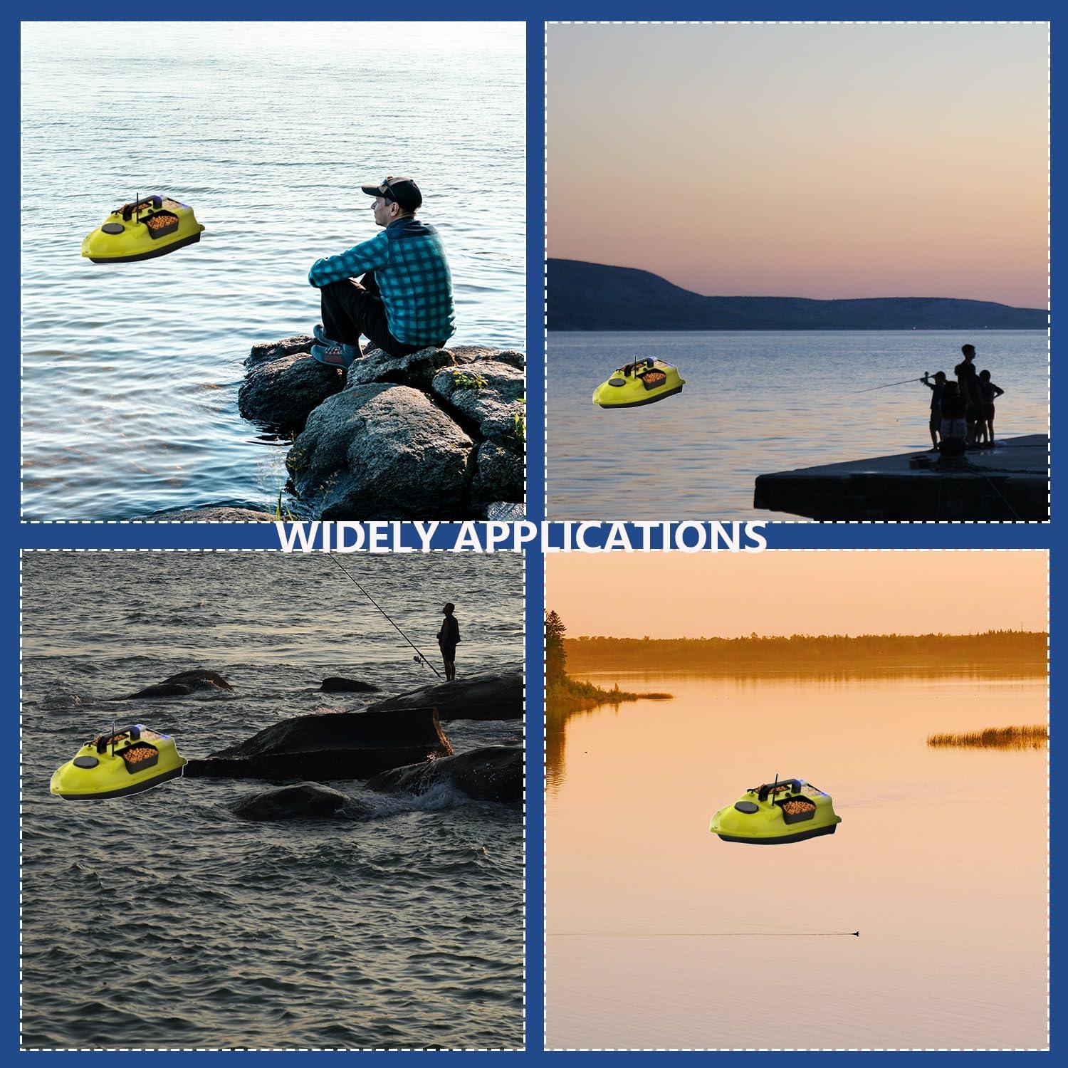 Barco de Cebo RC SINJEE con GPS 2kg y Doble Batería