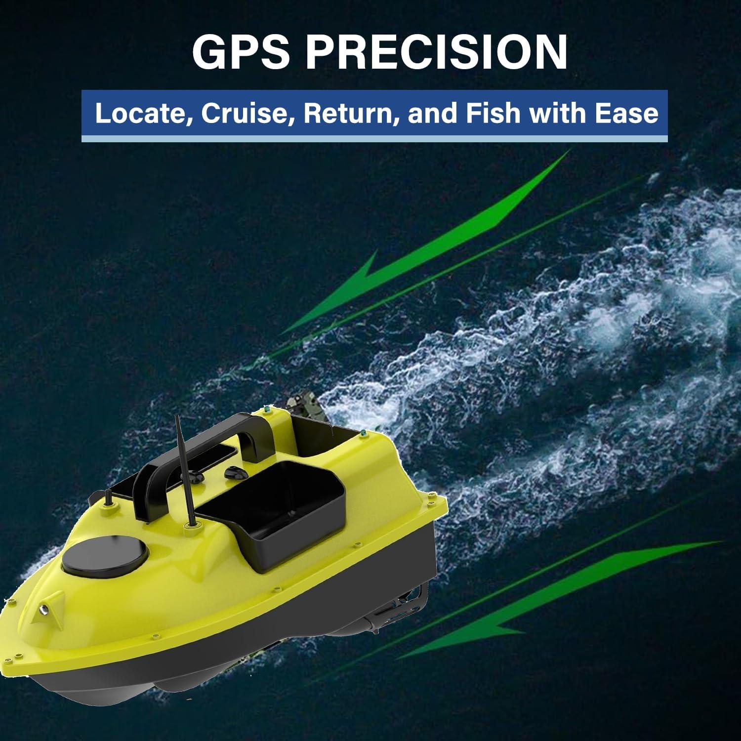 Barco de Cebo RC SINJEE con GPS 2kg y Doble Batería