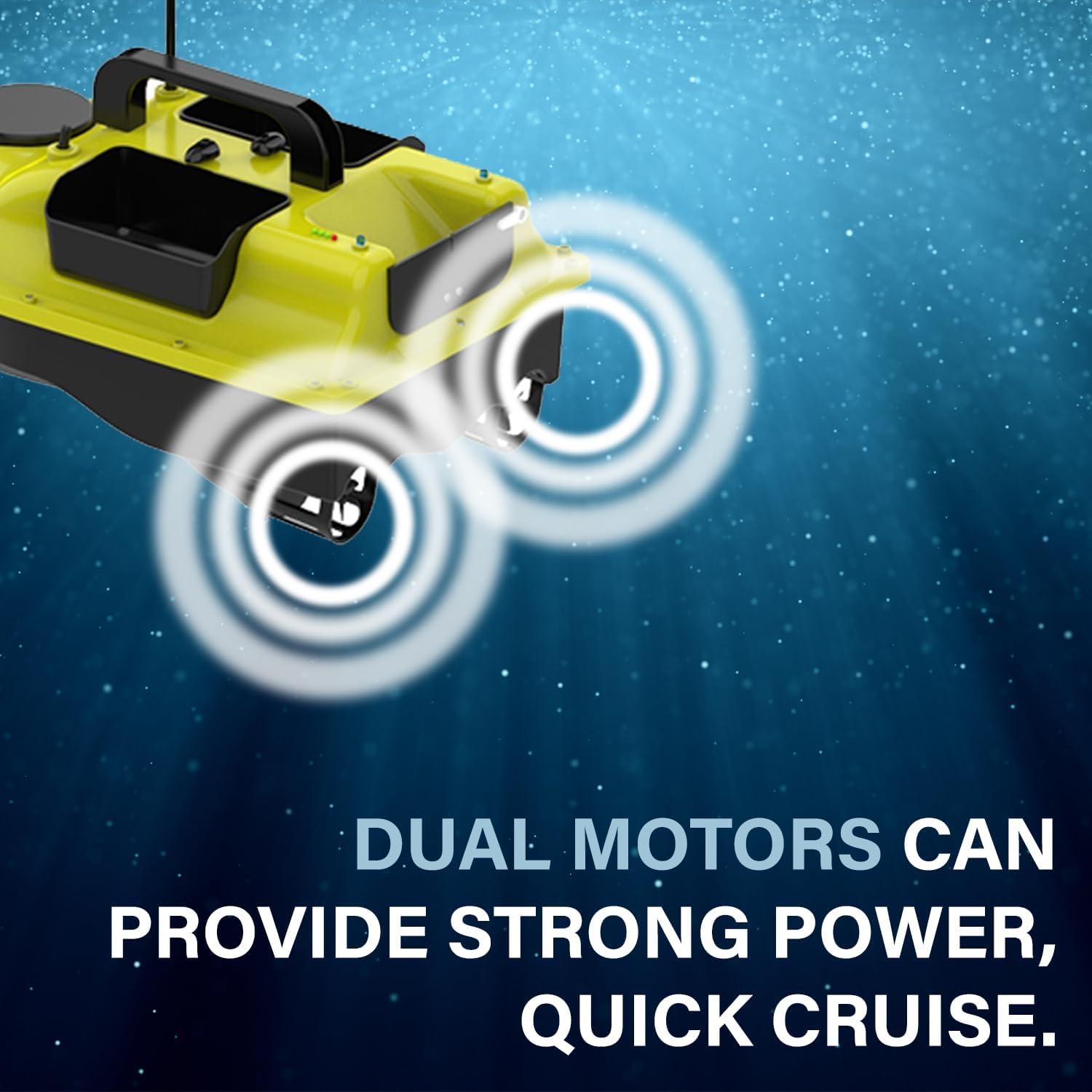 Barco de Cebo RC SINJEE con GPS 2kg y Doble Batería