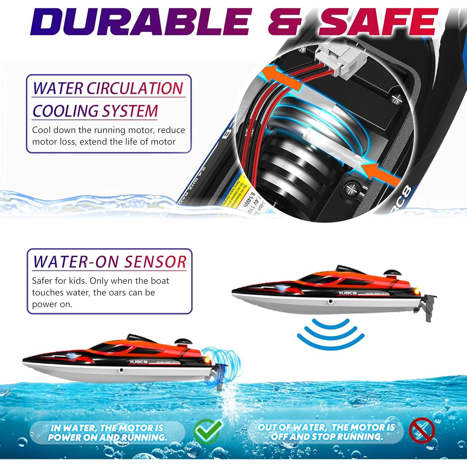 Barco de Control Remoto HONGXUNJIE HJ808 35.4 km/h Rojo