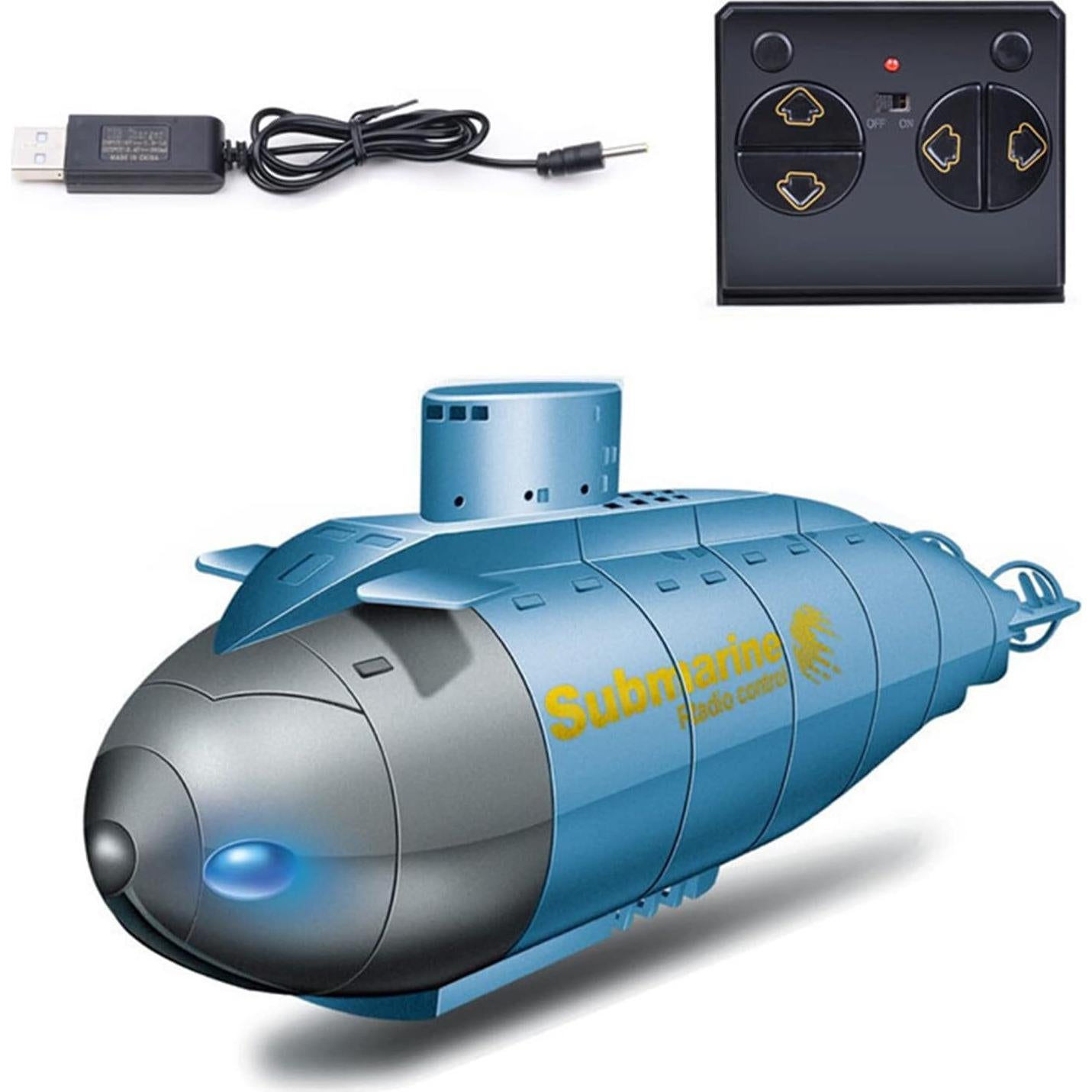 Submarino RC GoolRC 6CH Azul, Juguete Acuático para Niños
