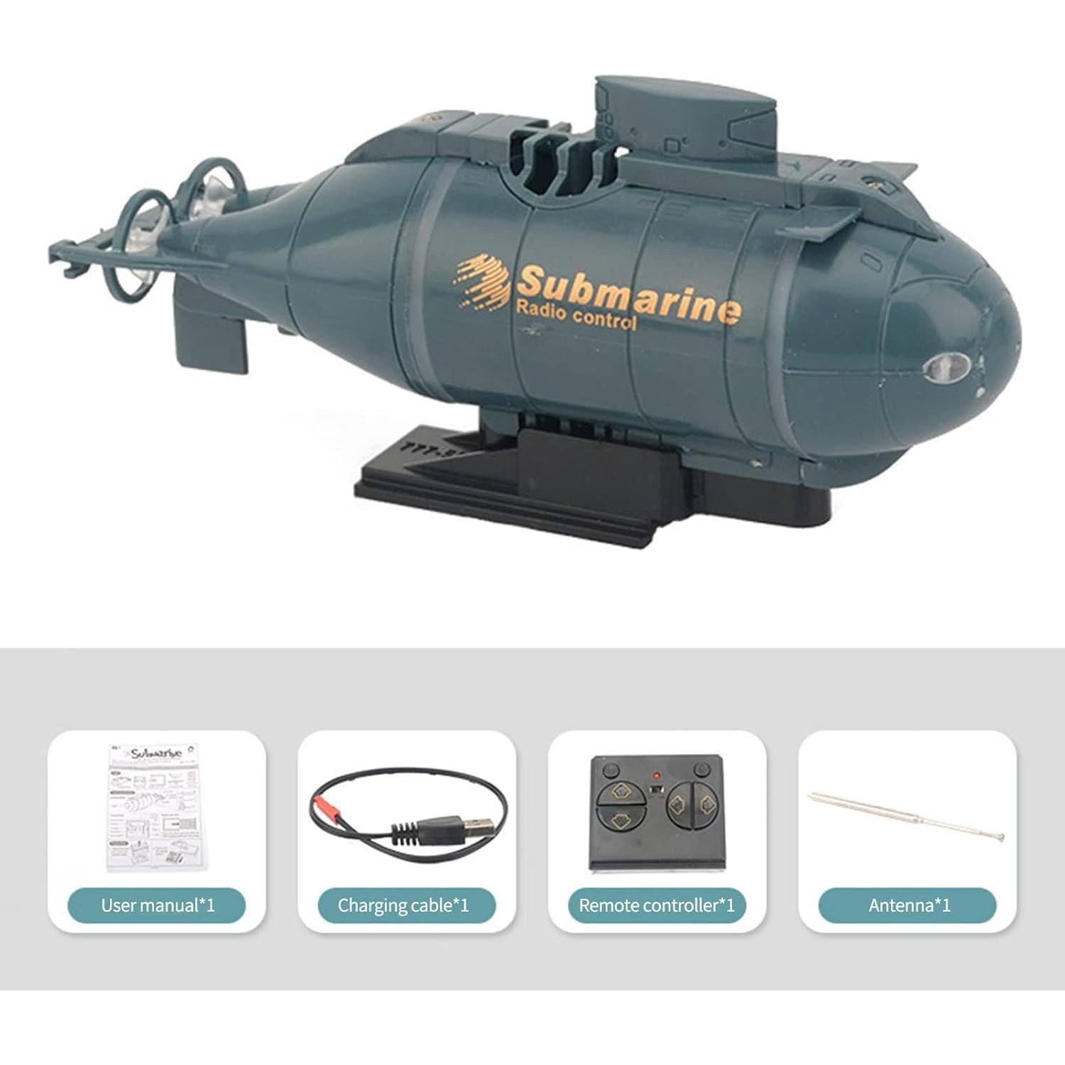 Submarino RC GoolRC 6CH Azul, Juguete Acuático para Niños