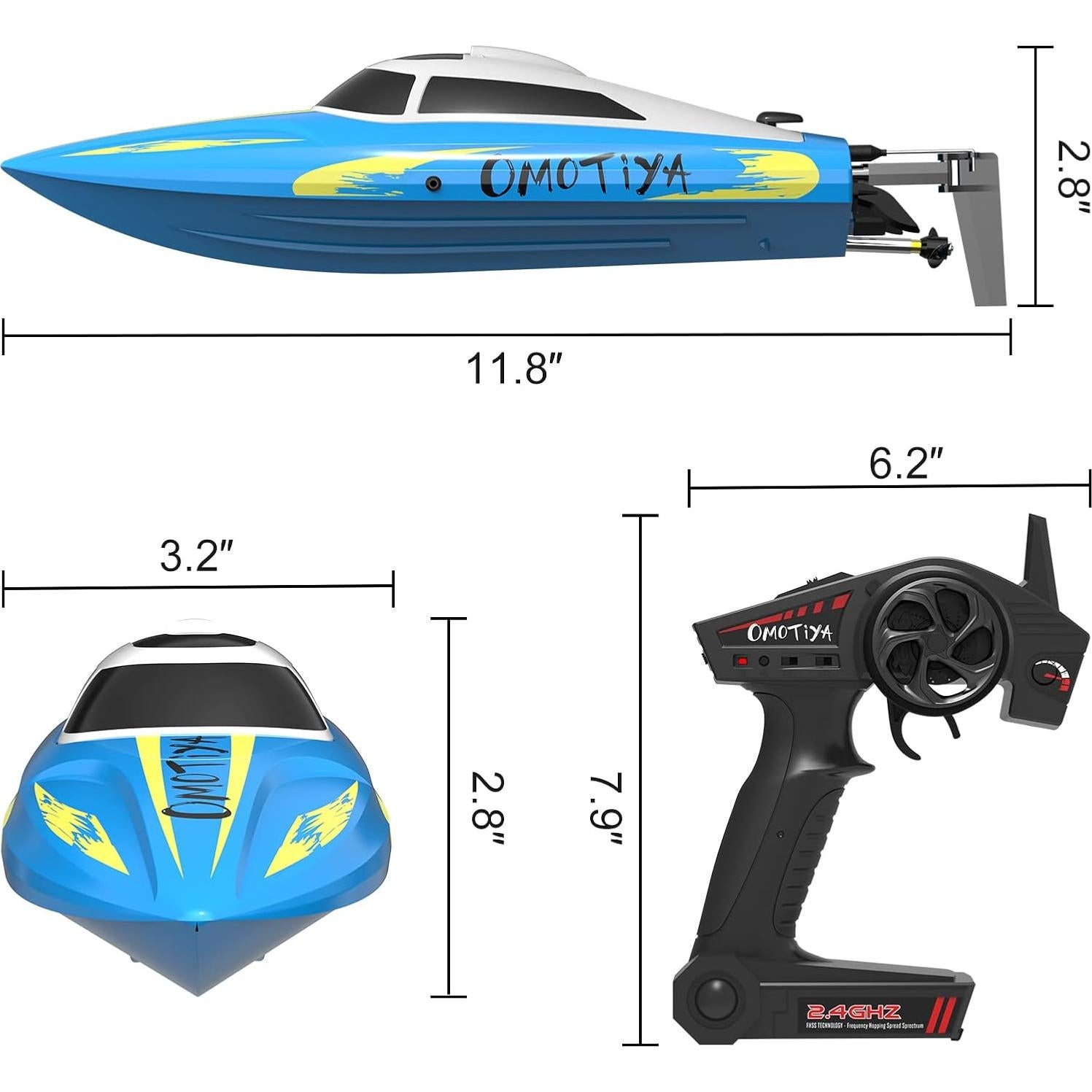 Barco RC OMO-18-RB Alta Velocidad 32 km/h 2 Baterías