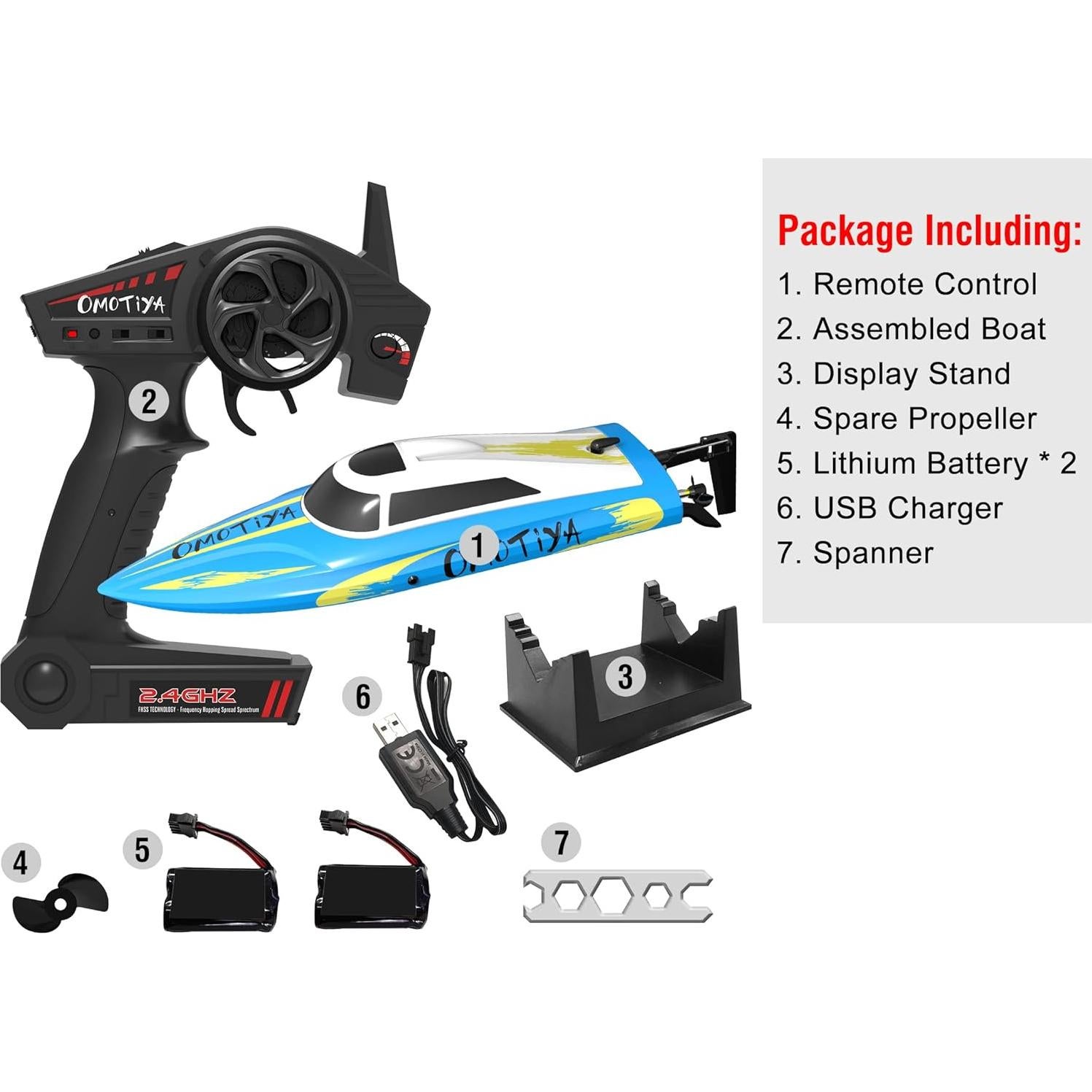 Barco RC OMO-18-RB Alta Velocidad 32 km/h 2 Baterías