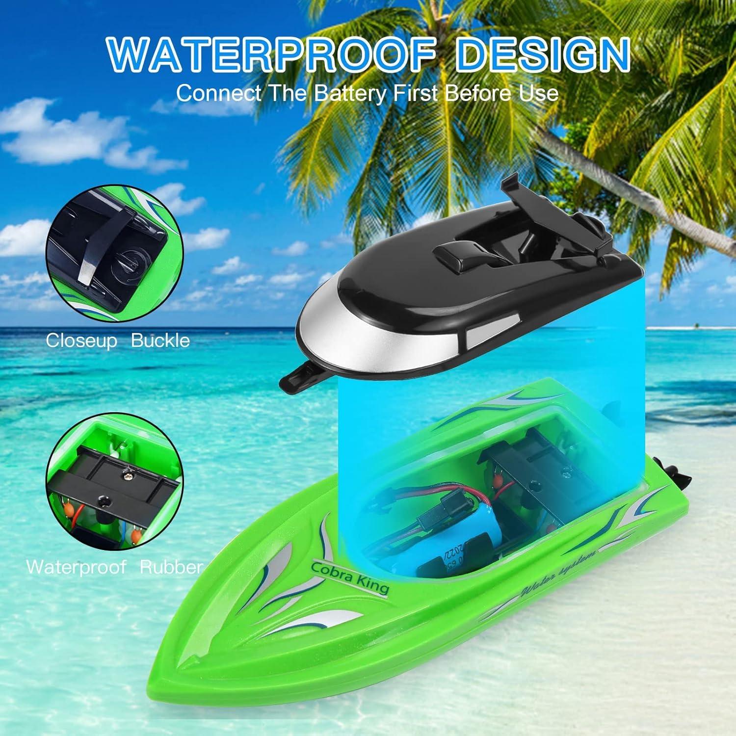 Paquete de 2 Barcos RC de Alta Velocidad RC Boat 16 km/h