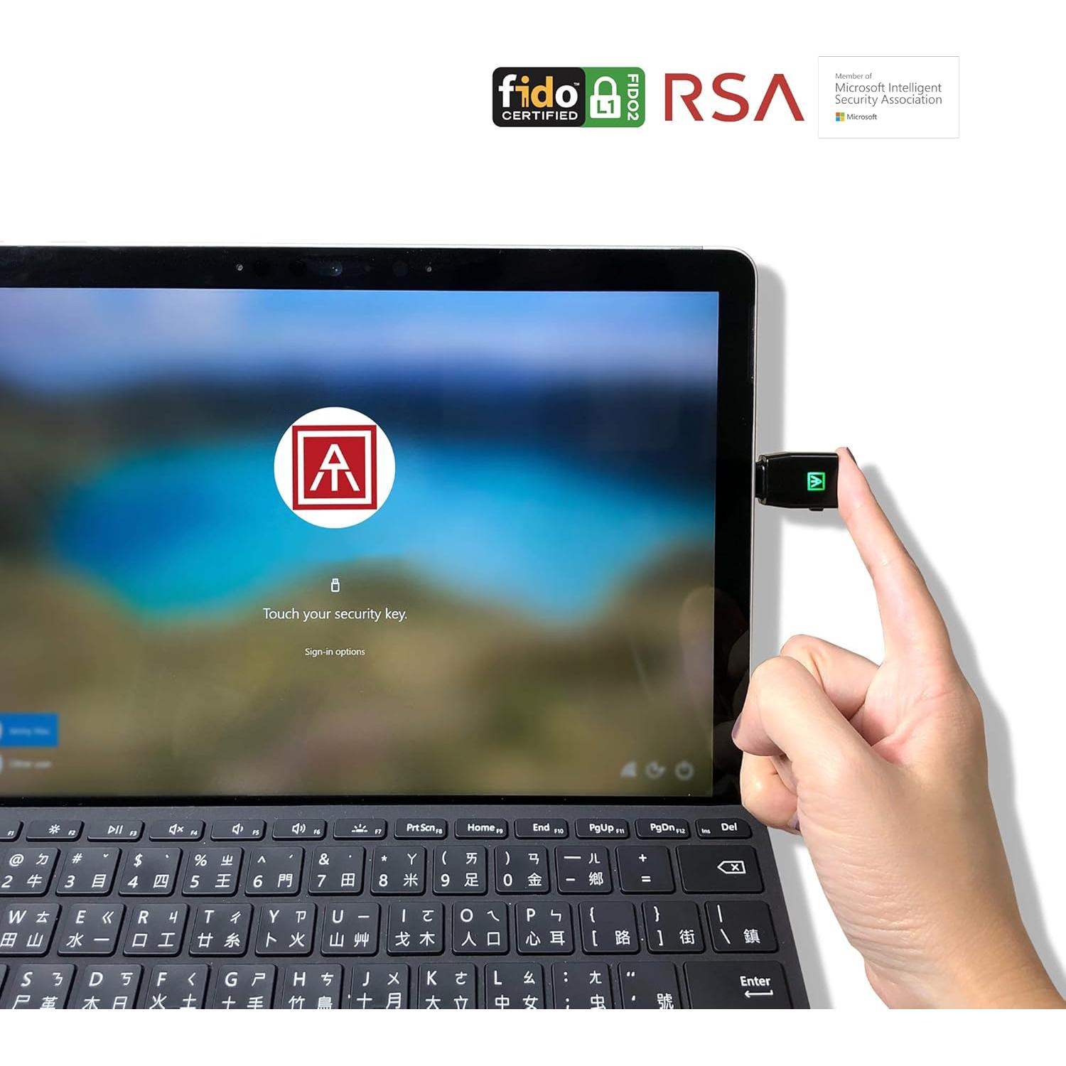 ATKey.Pro - Llave de Seguridad FIDO2 USB-A, Huella Digital